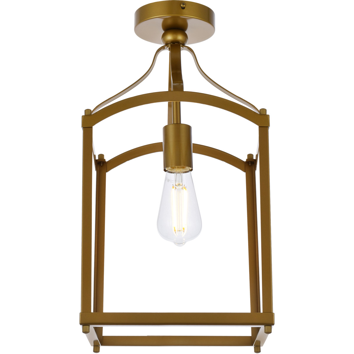 Janet 1 Light 10 inch Brass Flush Mount Ceiling Light