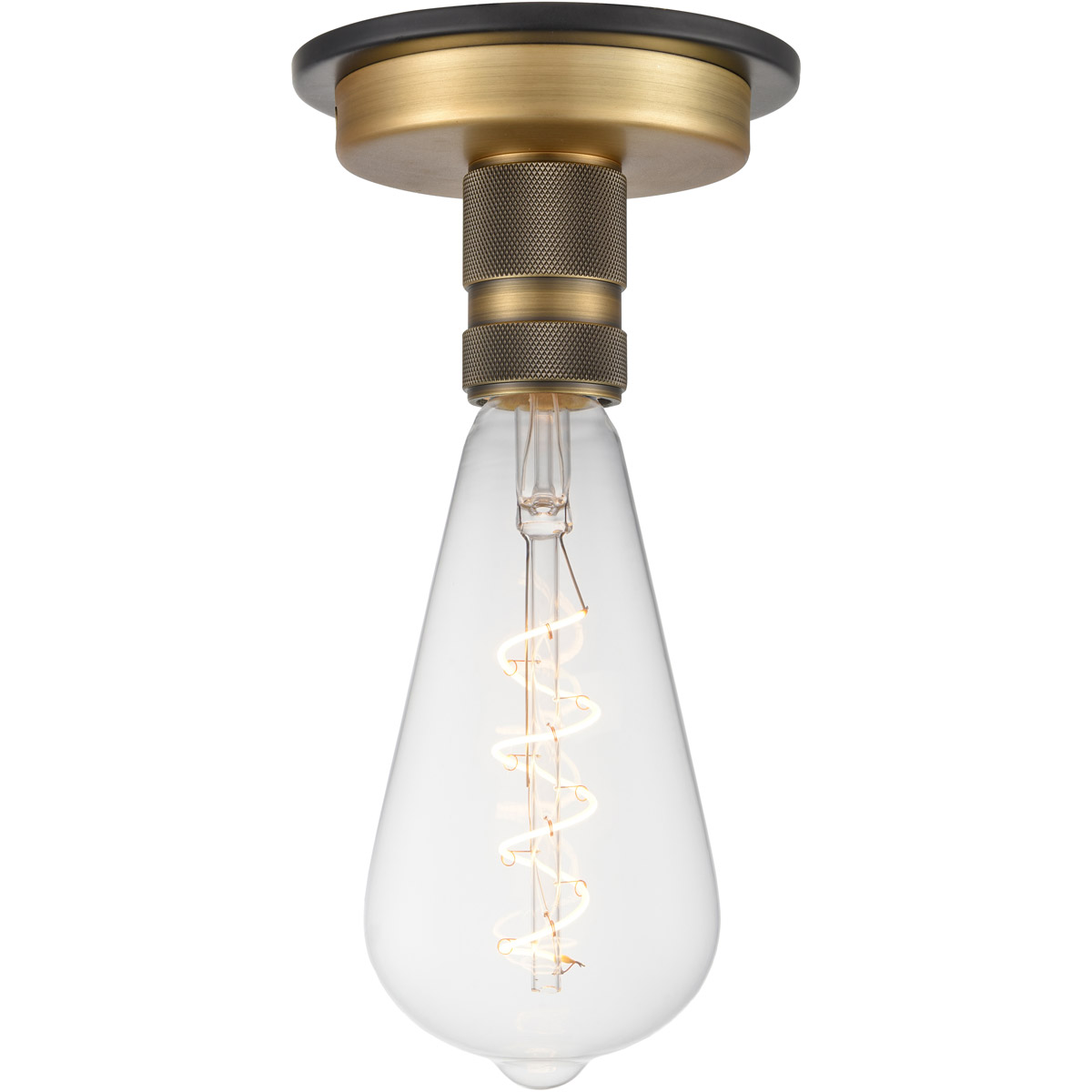 Restoration Aurora LED 3.75 inch Black Brushed Brass Flush Mount Ceiling Light