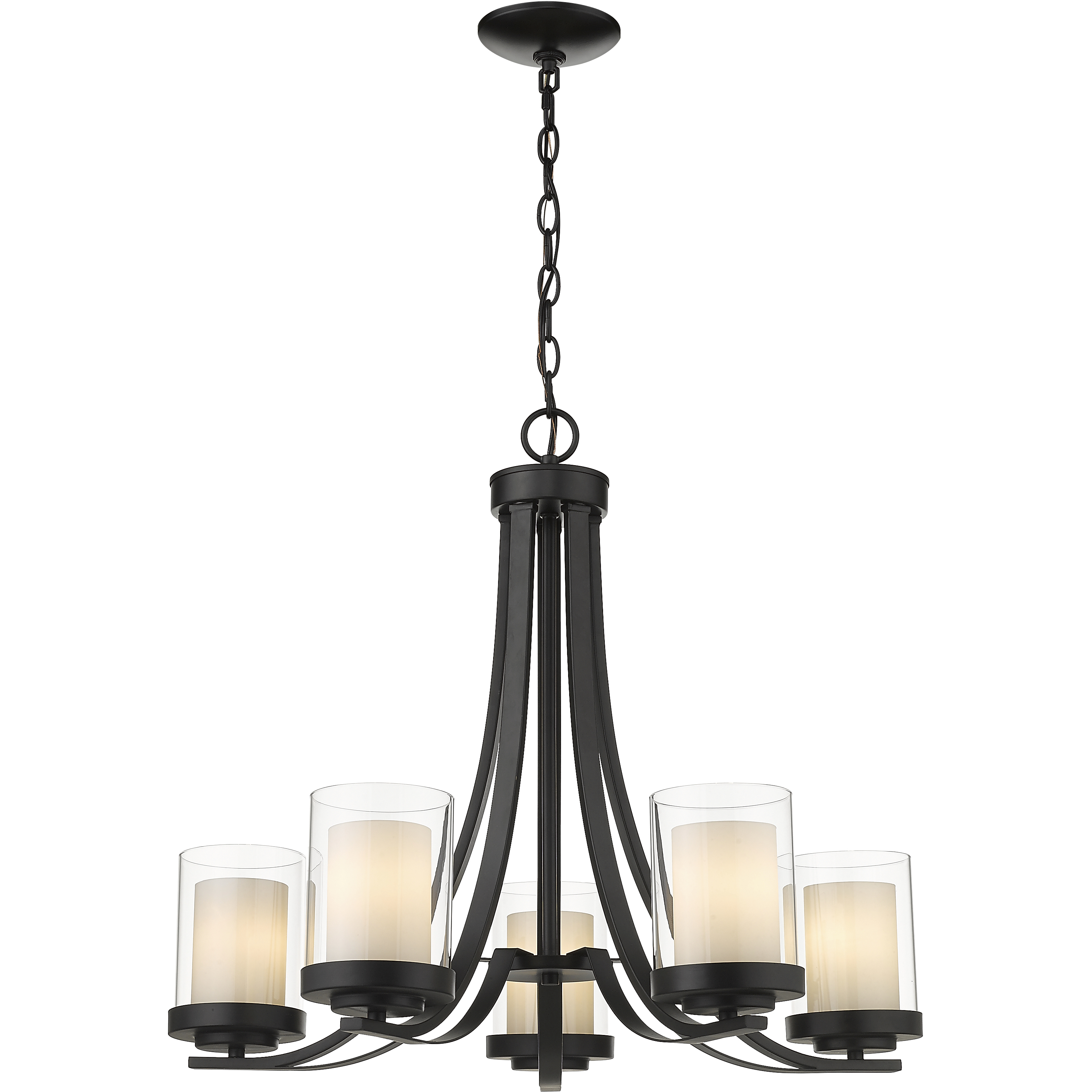 Willow 5 Light 25.25 inch Matte Black Chandelier Ceiling Light