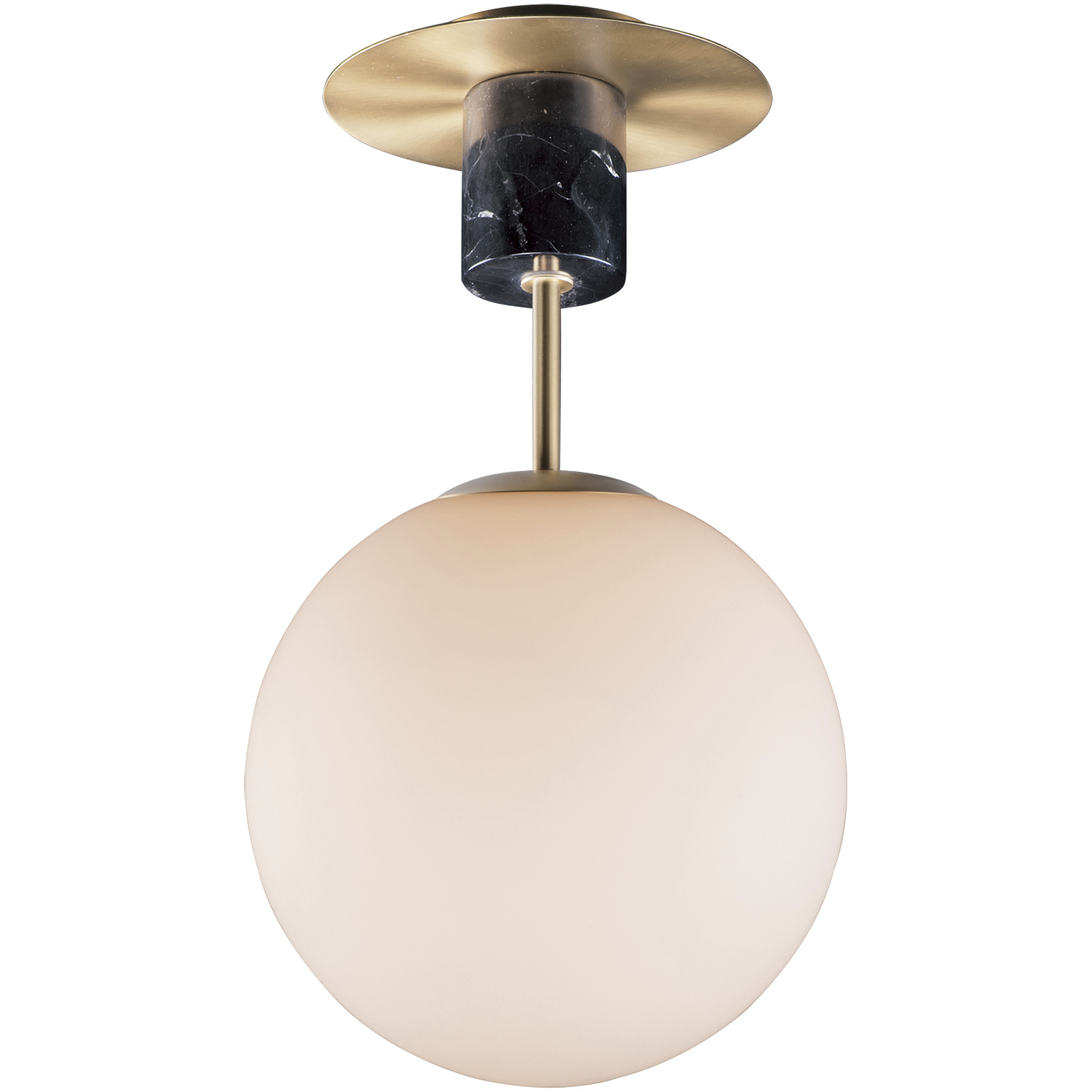 Vesper 1 Light 9.75 inch Satin Brass and Black Semi-Flush Mount Ceiling Light
