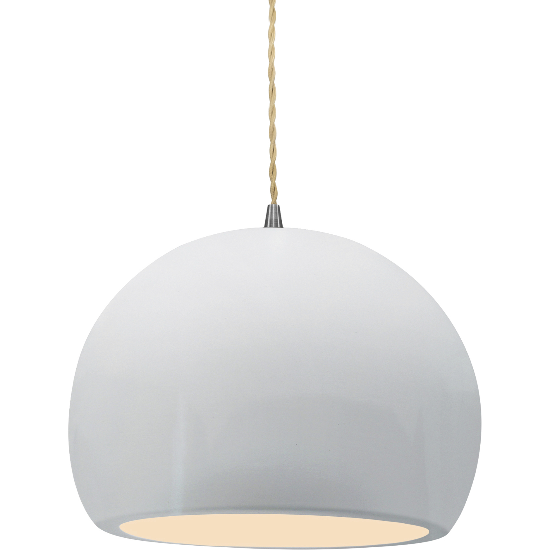 Radiance LED 10 inch Gloss White and Brushed Nickel Pendant Ceiling Light