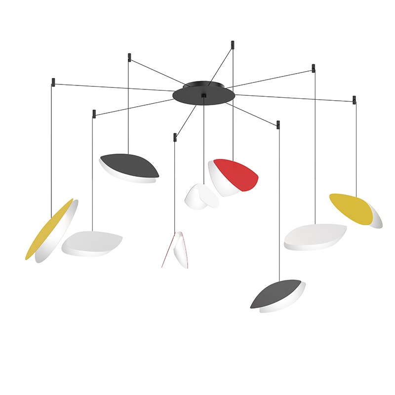 Papillons LED 24 inch Satin Black Pendant Ceiling Light in Multi