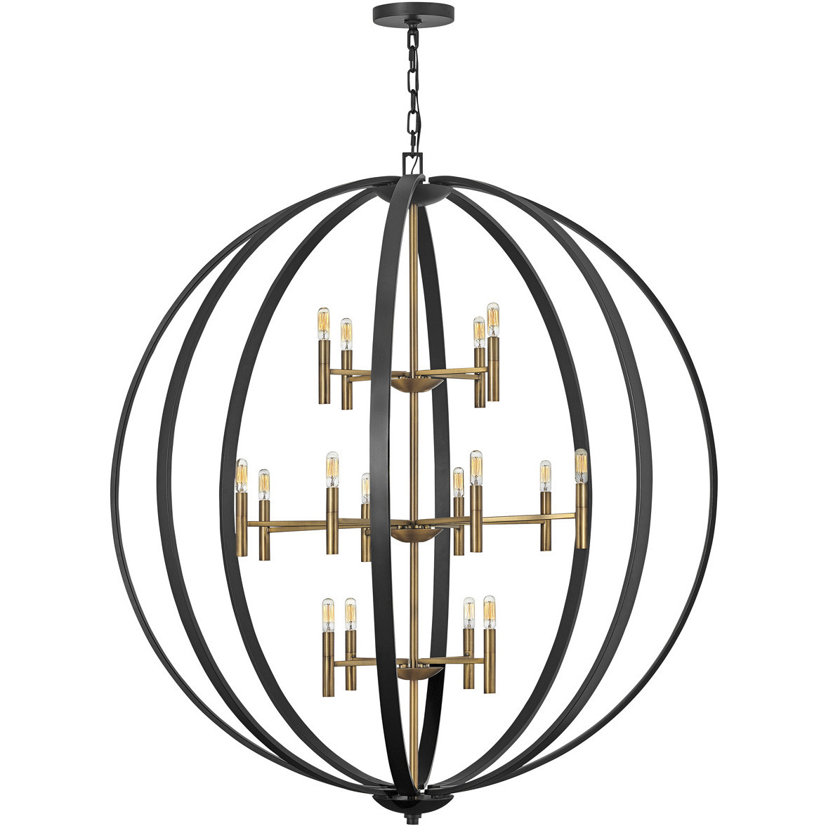 Euclid 16 Light 52 inch Spanish Bronze with Heirloom Brass Indoor Chandelier Ceiling Light