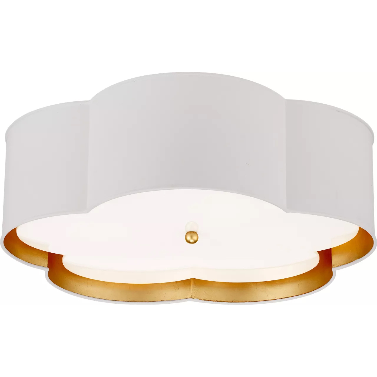 kate spade new york Bryce 4 Light 20 inch White and Gild Flush Mount Ceiling Light in White with Gild, Large