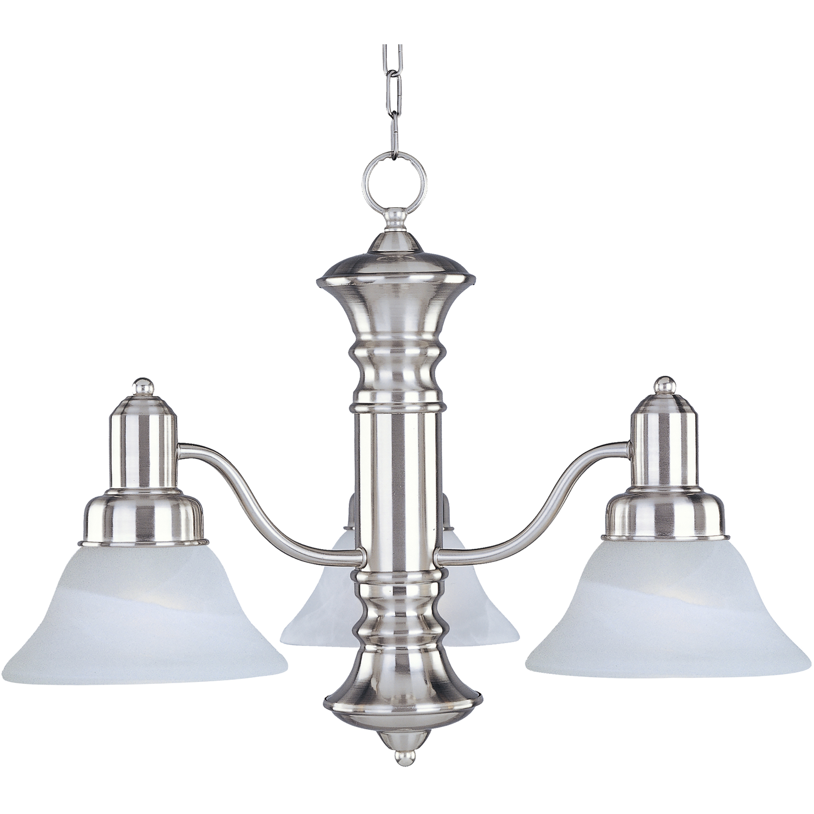 Newburg 3 Light 22.5 inch Satin Nickel Down Light Chandelier Ceiling Light