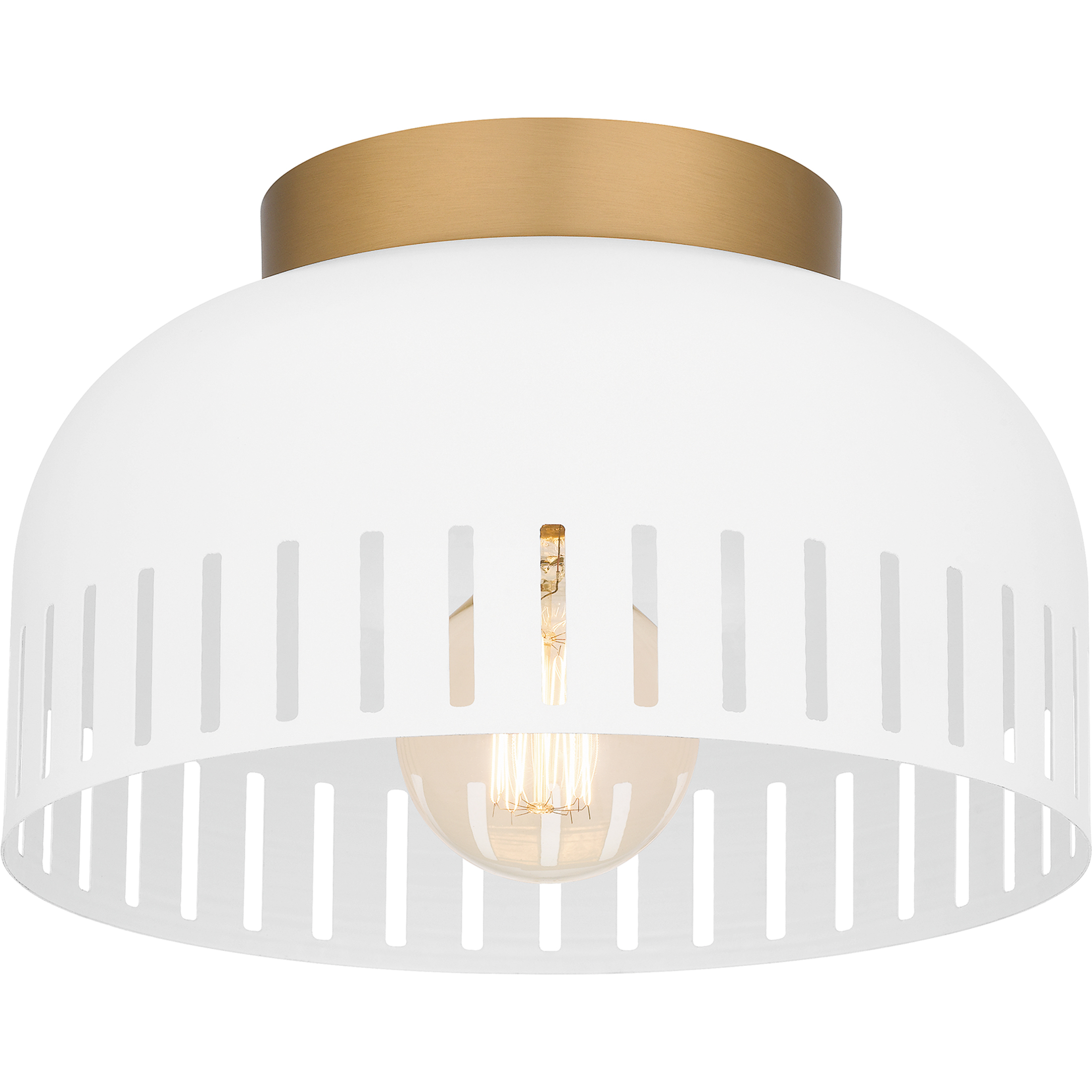 Quoizel Keagan 1 Light 11 inch Matte White Flush Mount Ceiling Light, Small QFL6208W - Open Box