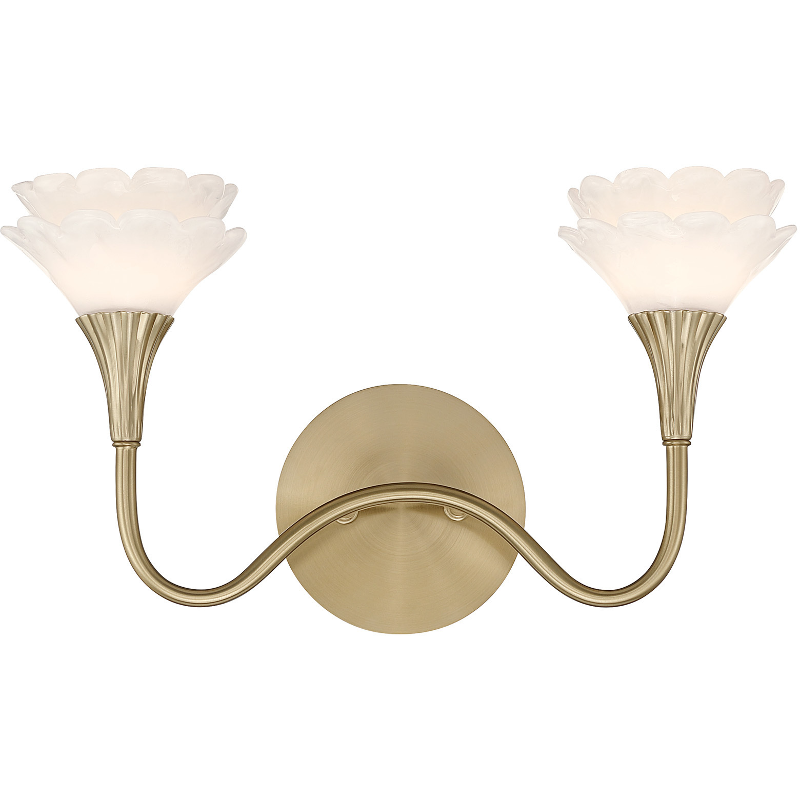 Florena 2 Light 16 inch Noble Brass Bathroom Vanity Light Wall Light