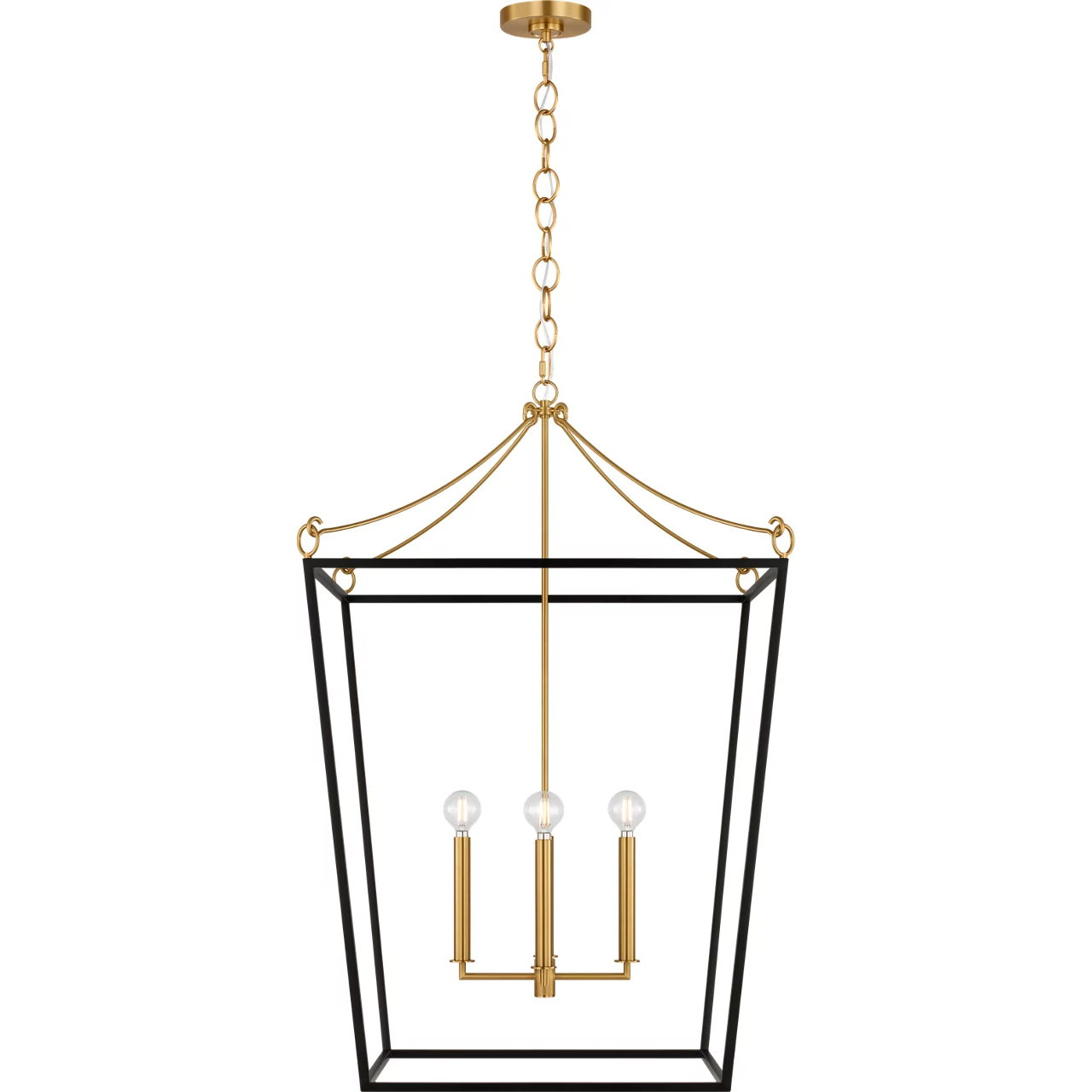 kate spade new york Carlyle 4 Light 24.38 inch Midnight Black / Burnished Brass Lantern Pendant Ceiling Light