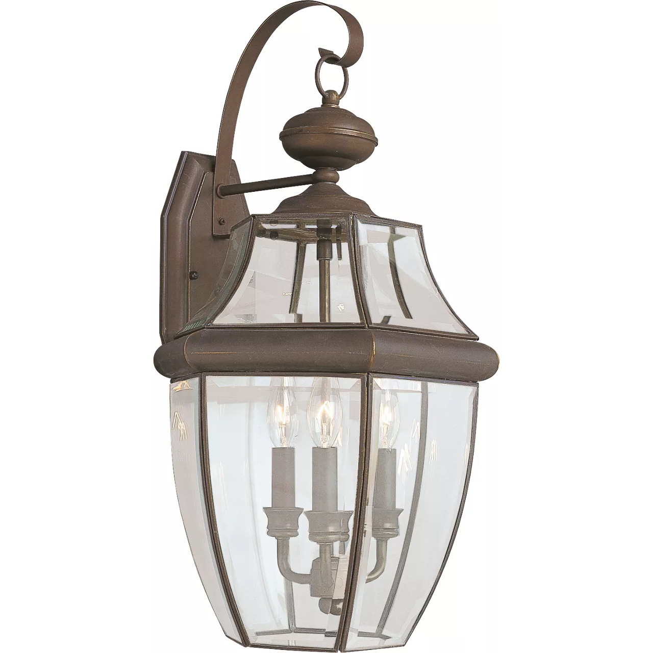 Lancaster 3 Light 23 inch Antique Bronze Outdoor Wall Lantern