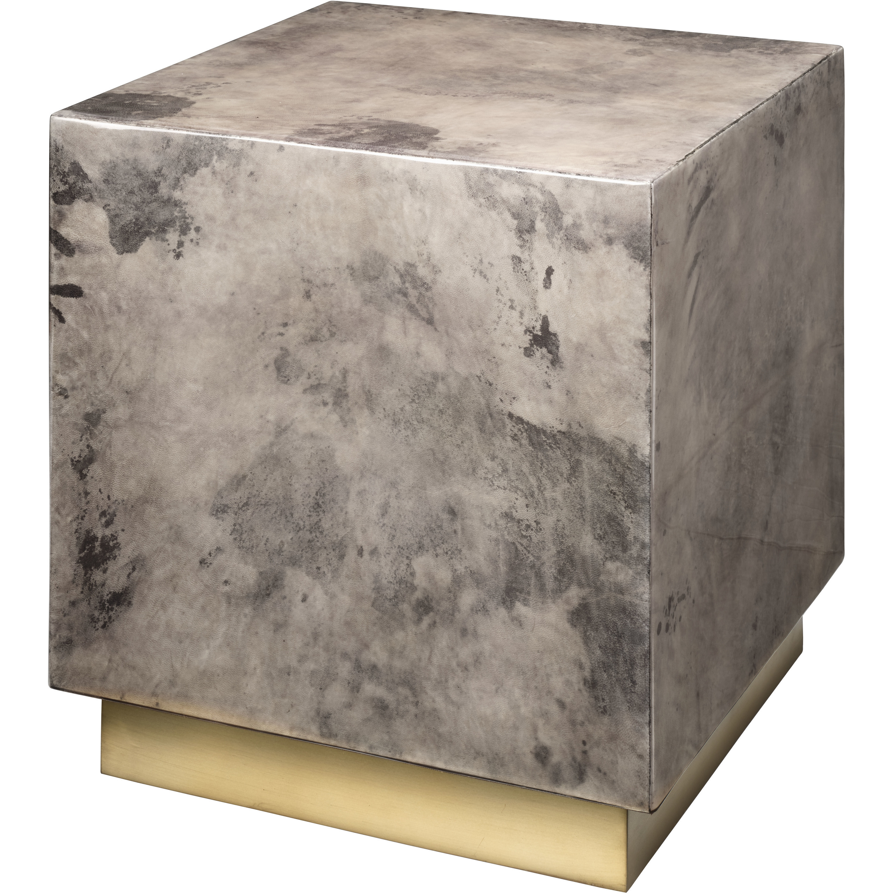 Cube 21 X 18 inch Warn Grey Vellum Side Table, Inline