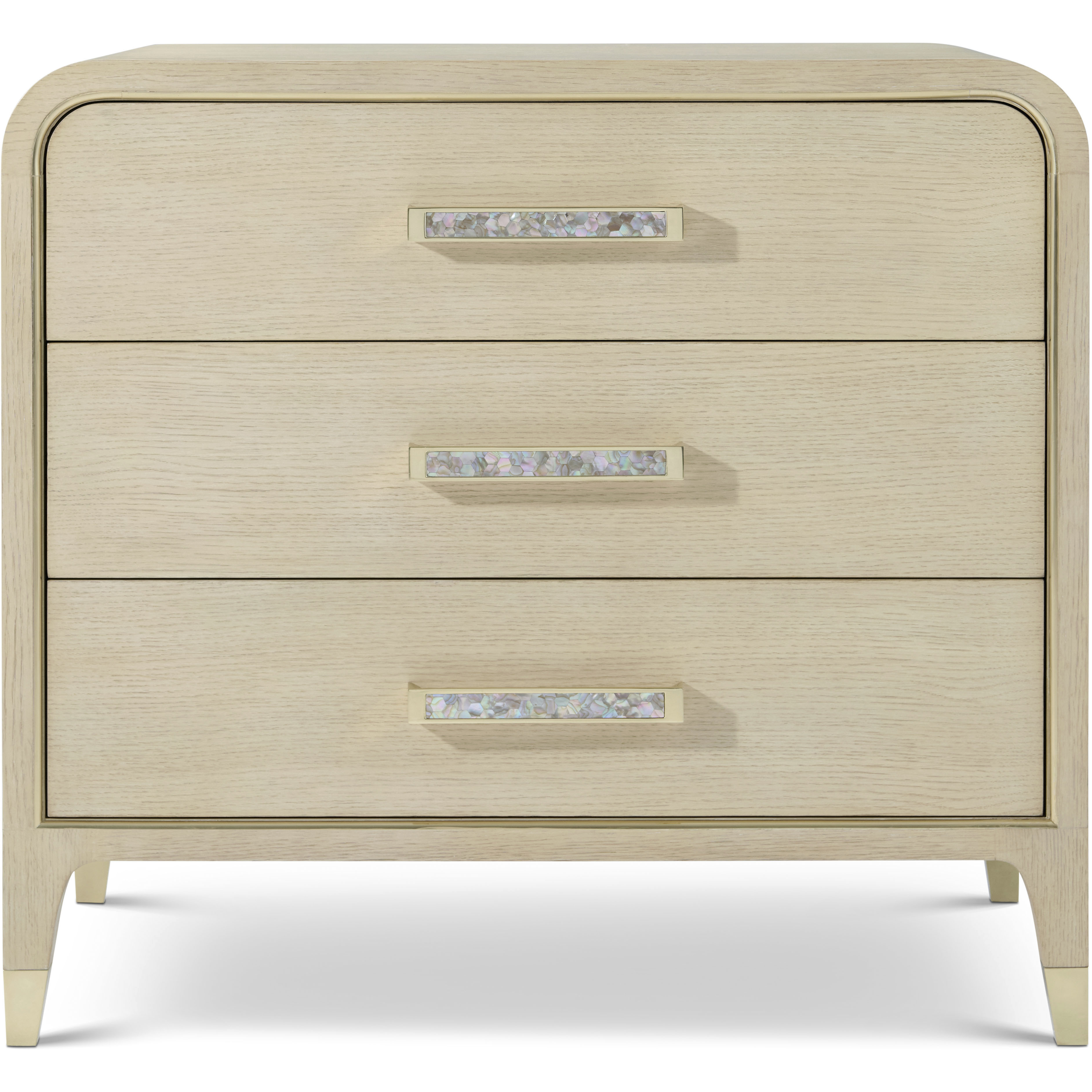 Judith Leiber Couture 32 X 29.25 inch Martini Nightstand, Wooden, 3-Drawer
