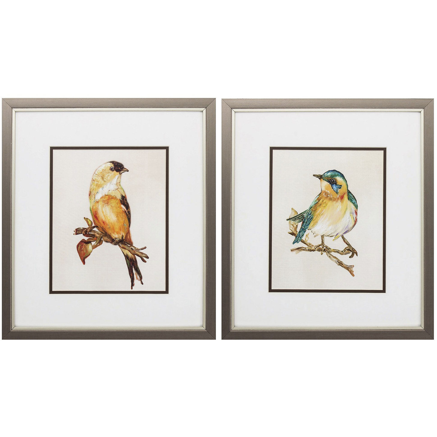 Eco Bird Orange and Blue Framed Art, Propac