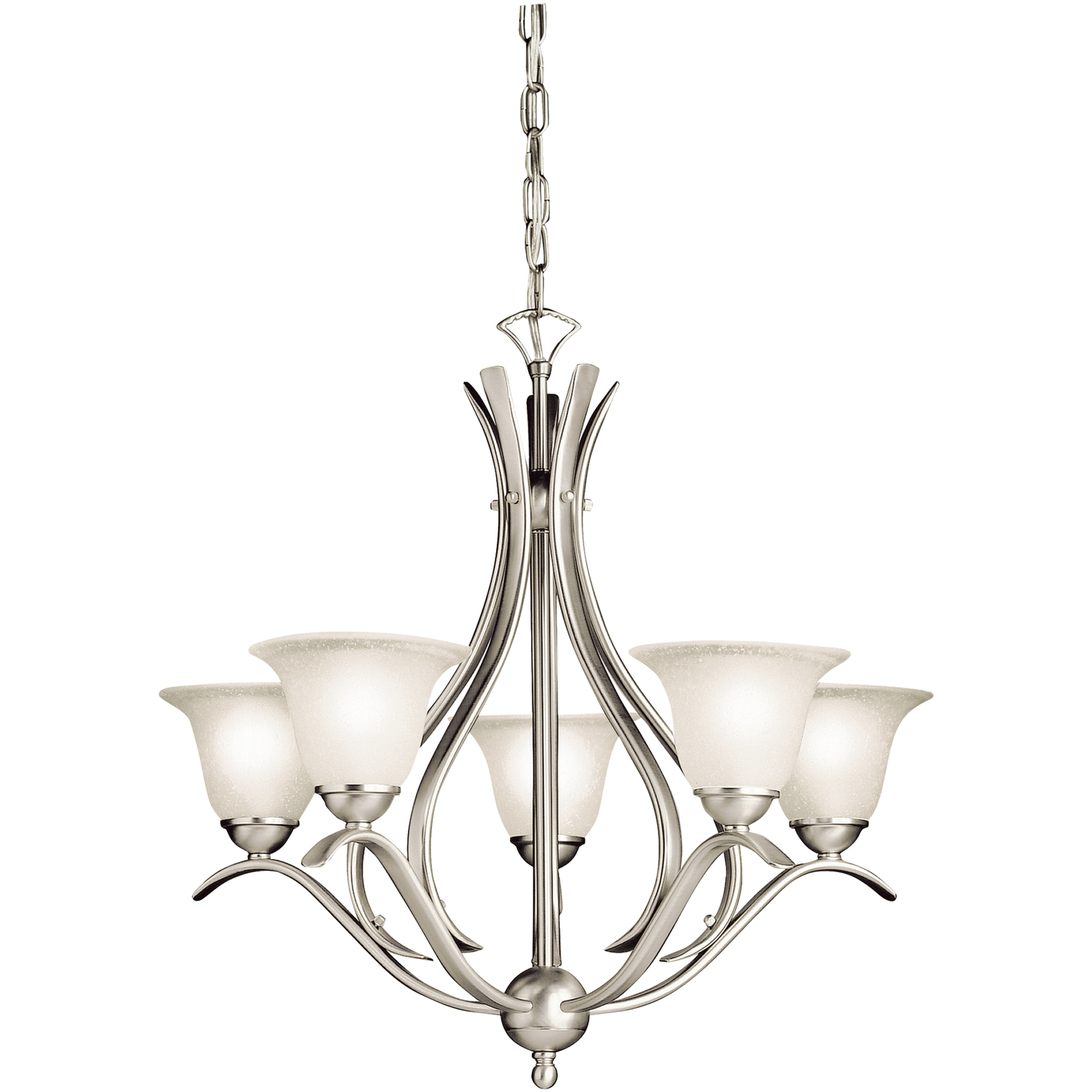 Dover 5 Light 24 inch Brushed Nickel Chandelier 1 Tier Medium Ceiling Light, Medium