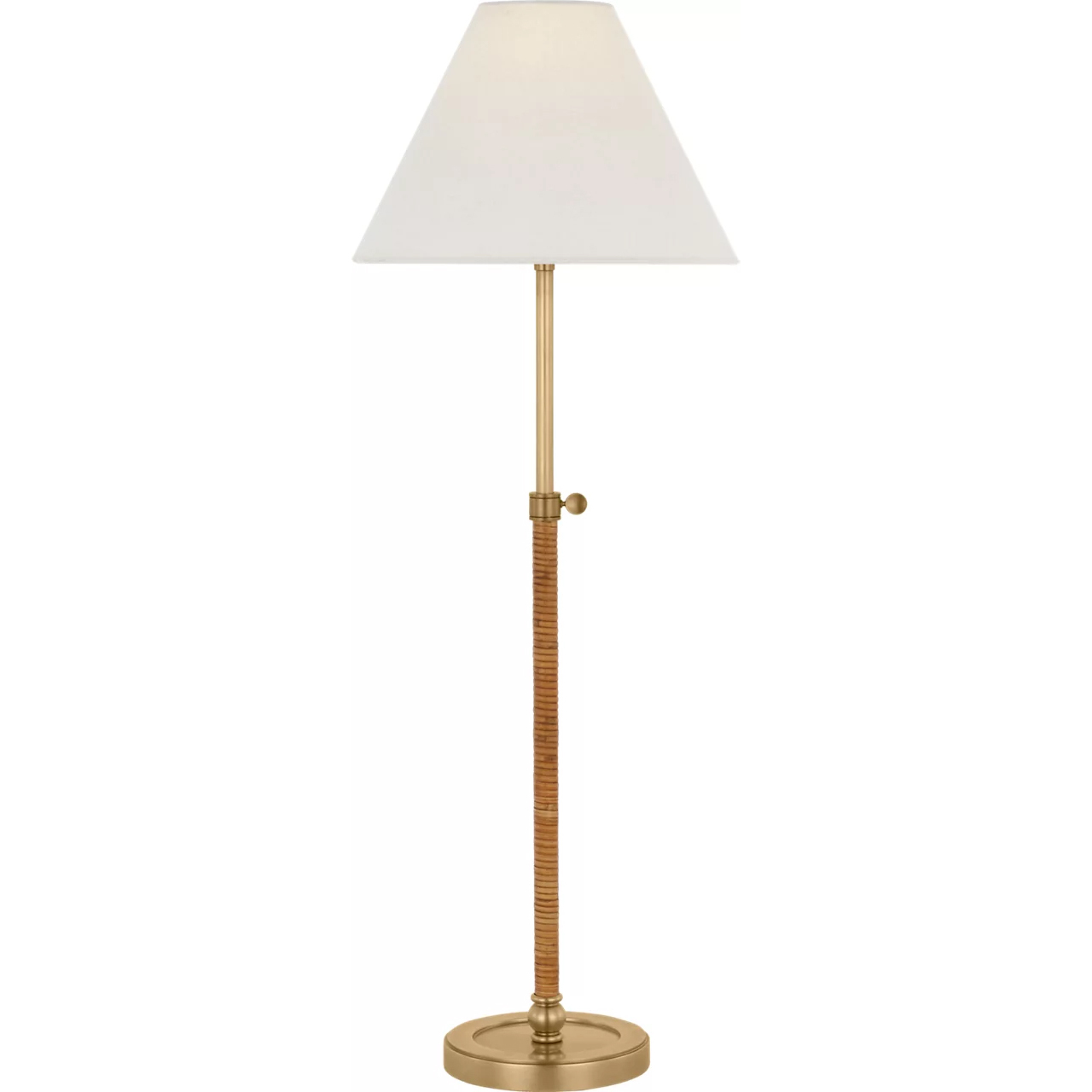 Chapman & Myers Basden 24.5 inch 15 watt Antique-Burnished Brass and Natural Rattan Adjustable Buffet Lamp Portable Light