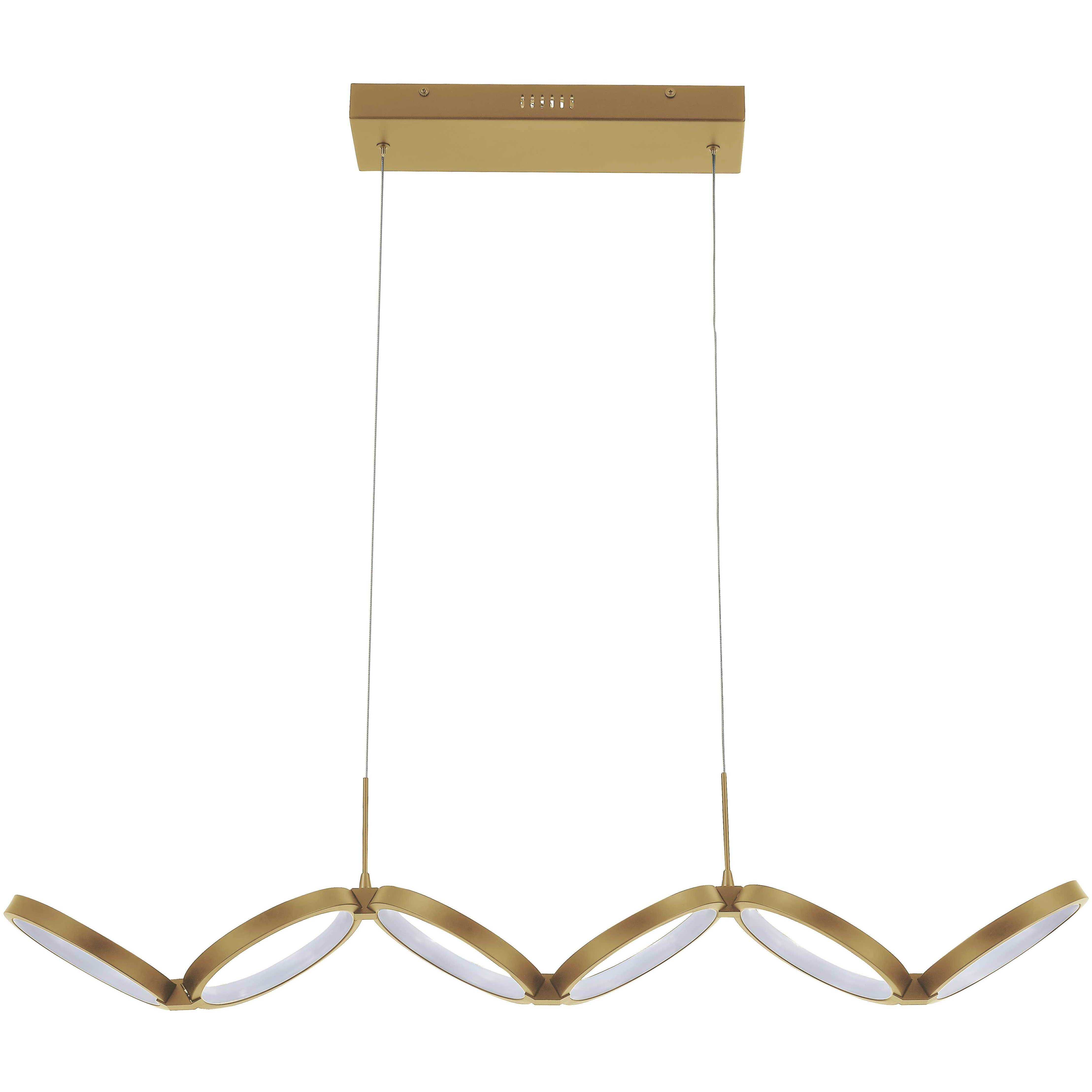 Philo LED 39.75 inch Aged Brass Horizontal Pendant Ceiling Light