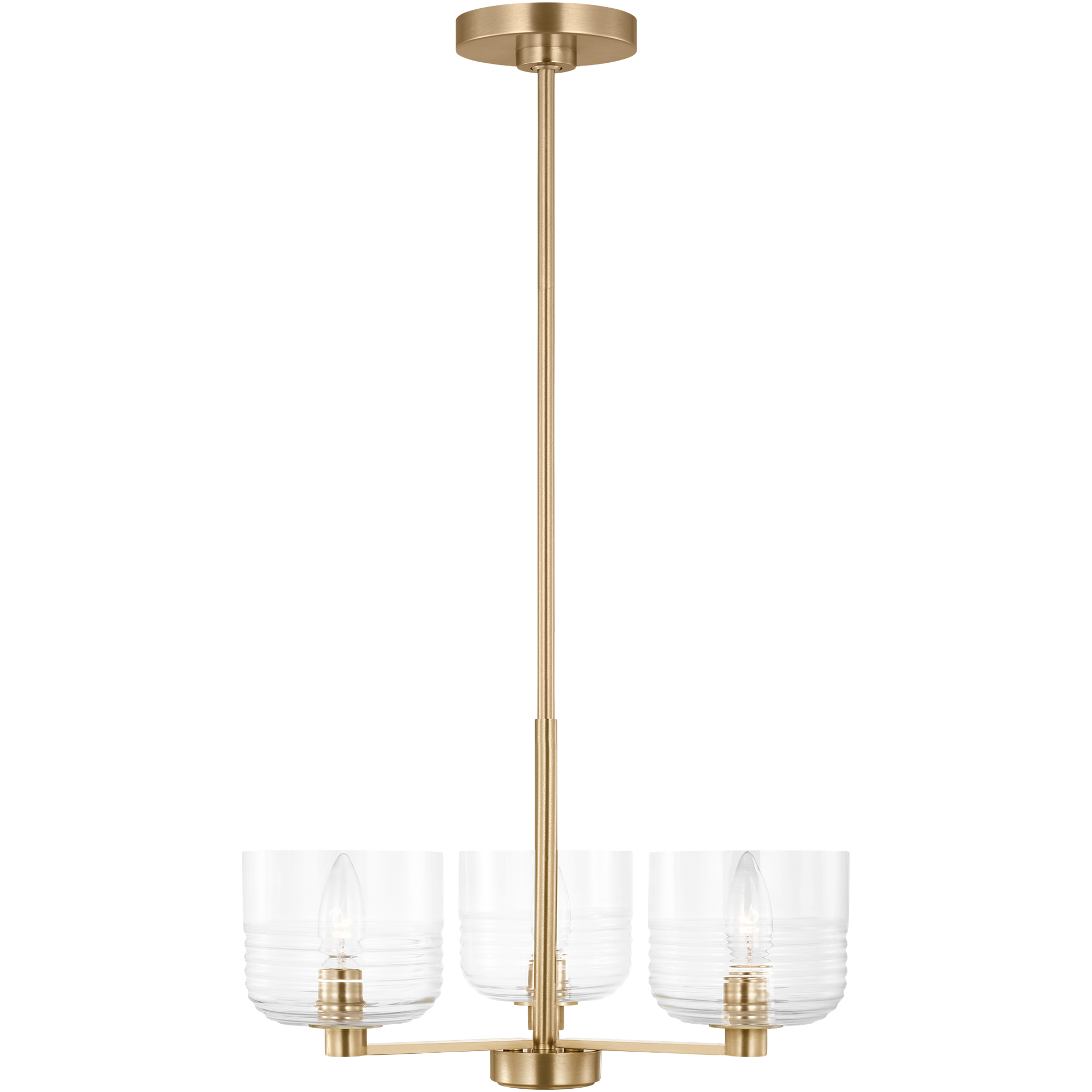 Drew & Jonathan Lochdale 3 Light 17.88 inch Satin Brass Chandelier Ceiling Light, Small