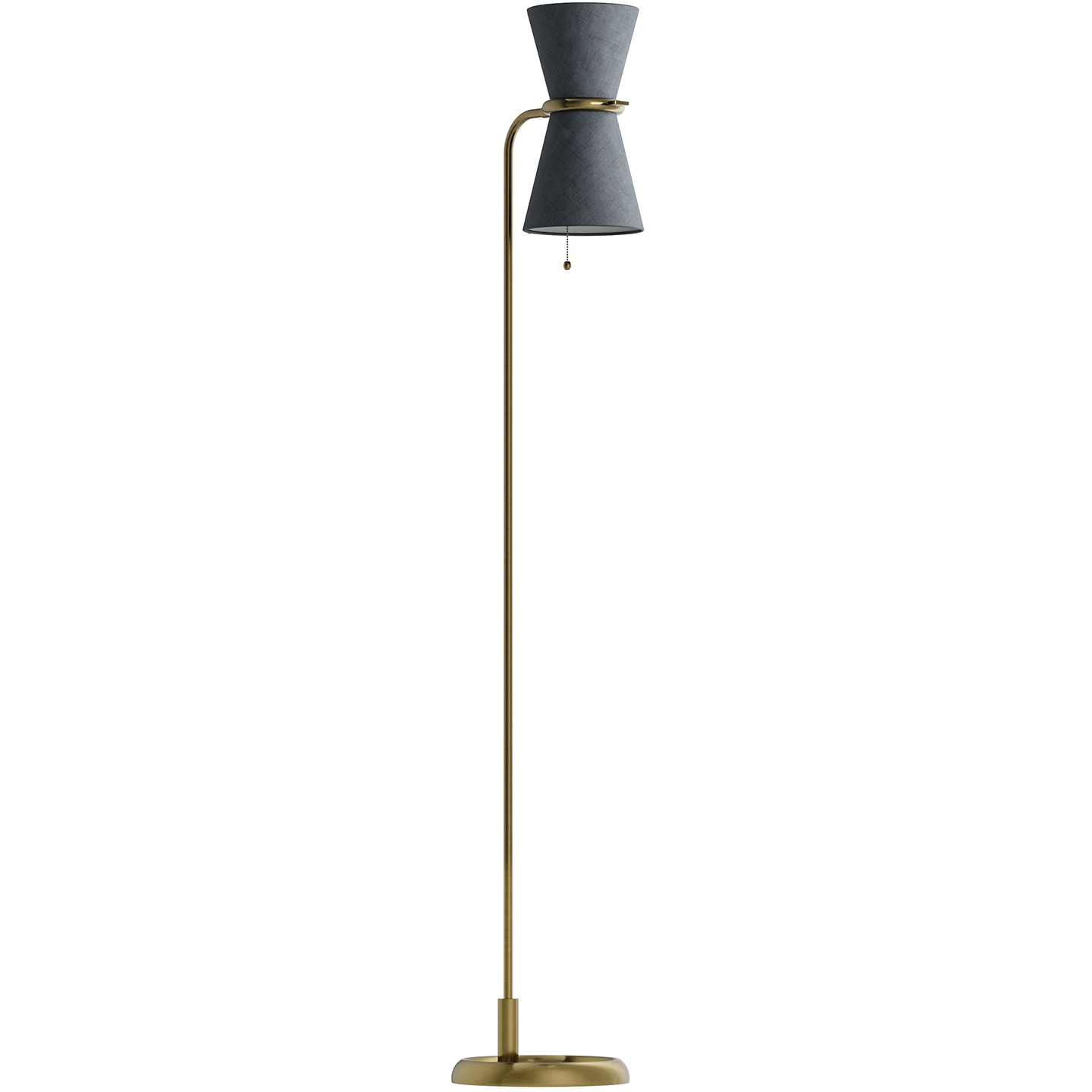 Gable 57.5 inch 60 watt Antique Natural Brass Floor Lamp Portable Light in Storm Blue