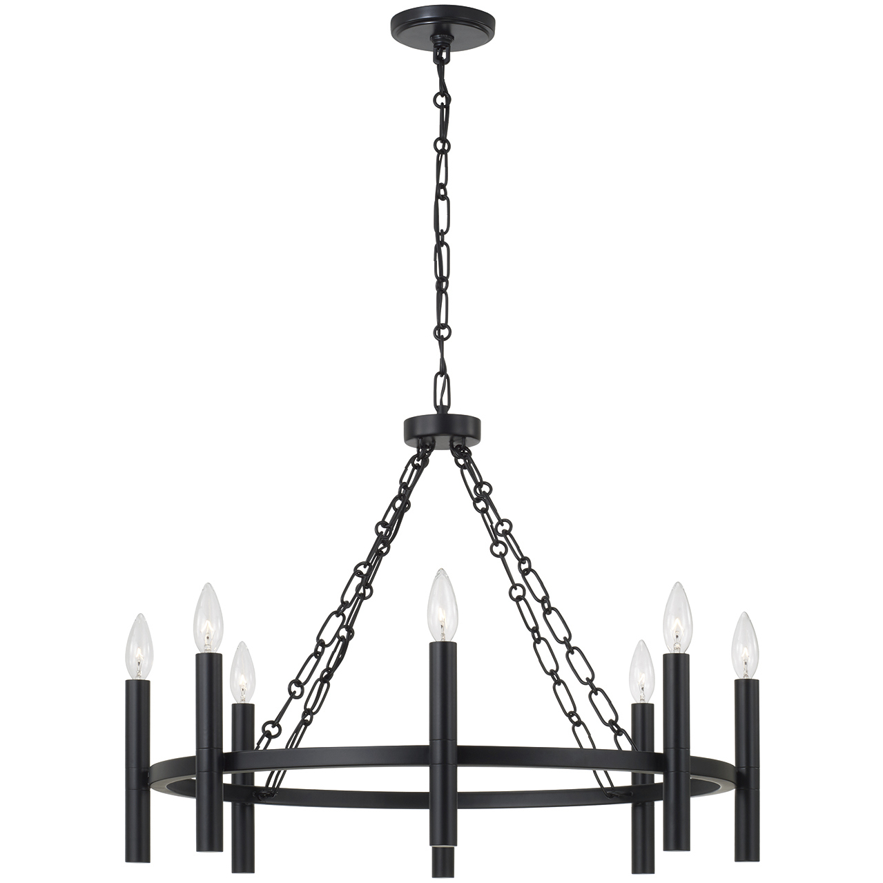 Winton 8 Light 28 inch Matte Black Chandelier Ceiling Light