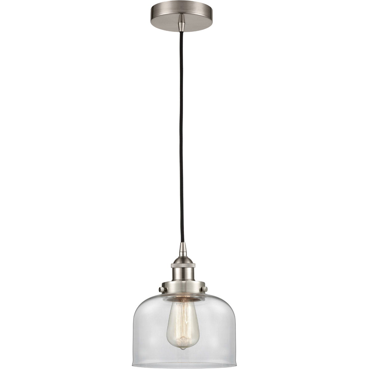Franklin Restoration Large Bell 1 Light 8 inch Brushed Satin Nickel Mini Pendant Ceiling Light