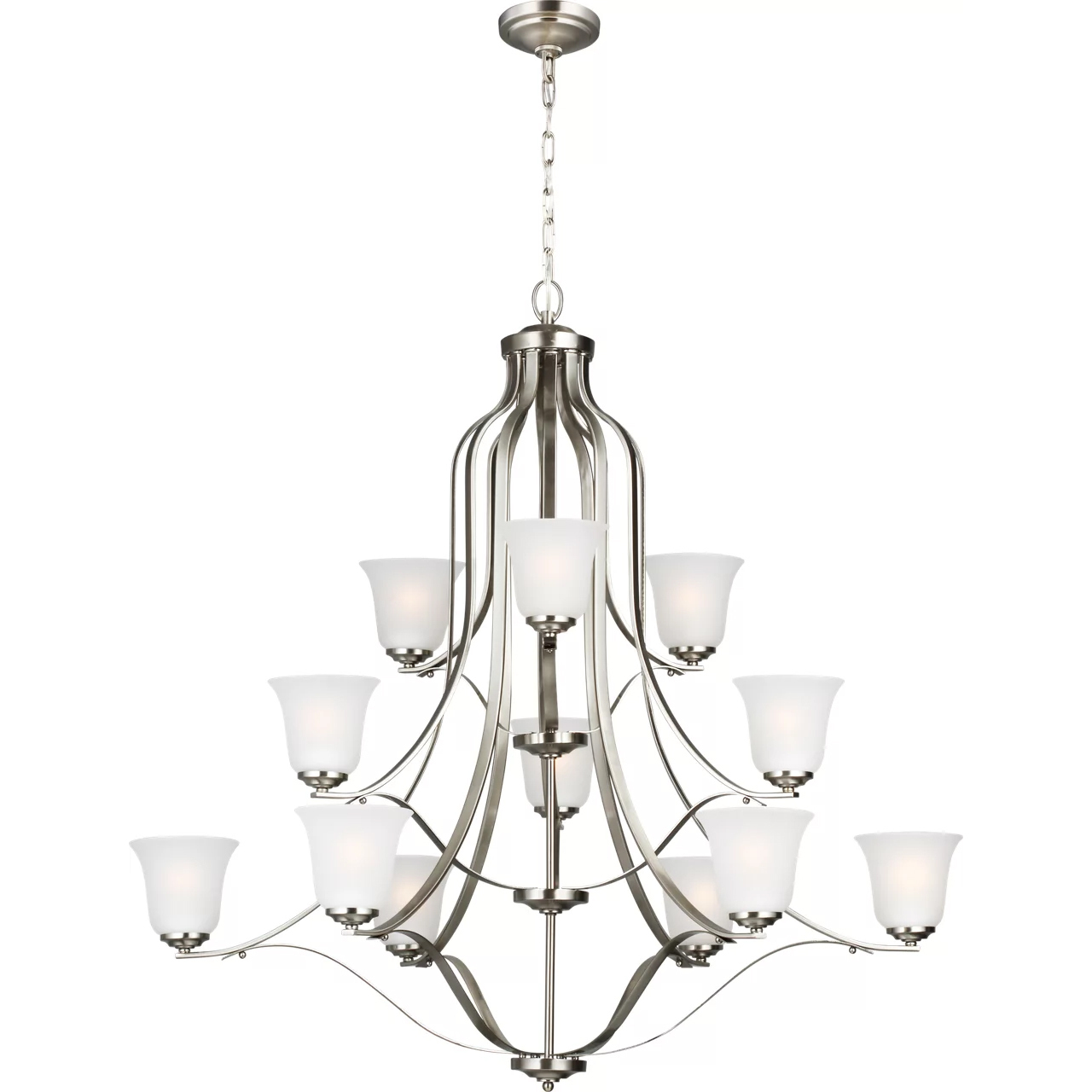 Emmons 12 Light 44.5 inch Brushed Nickel Chandelier Ceiling Light