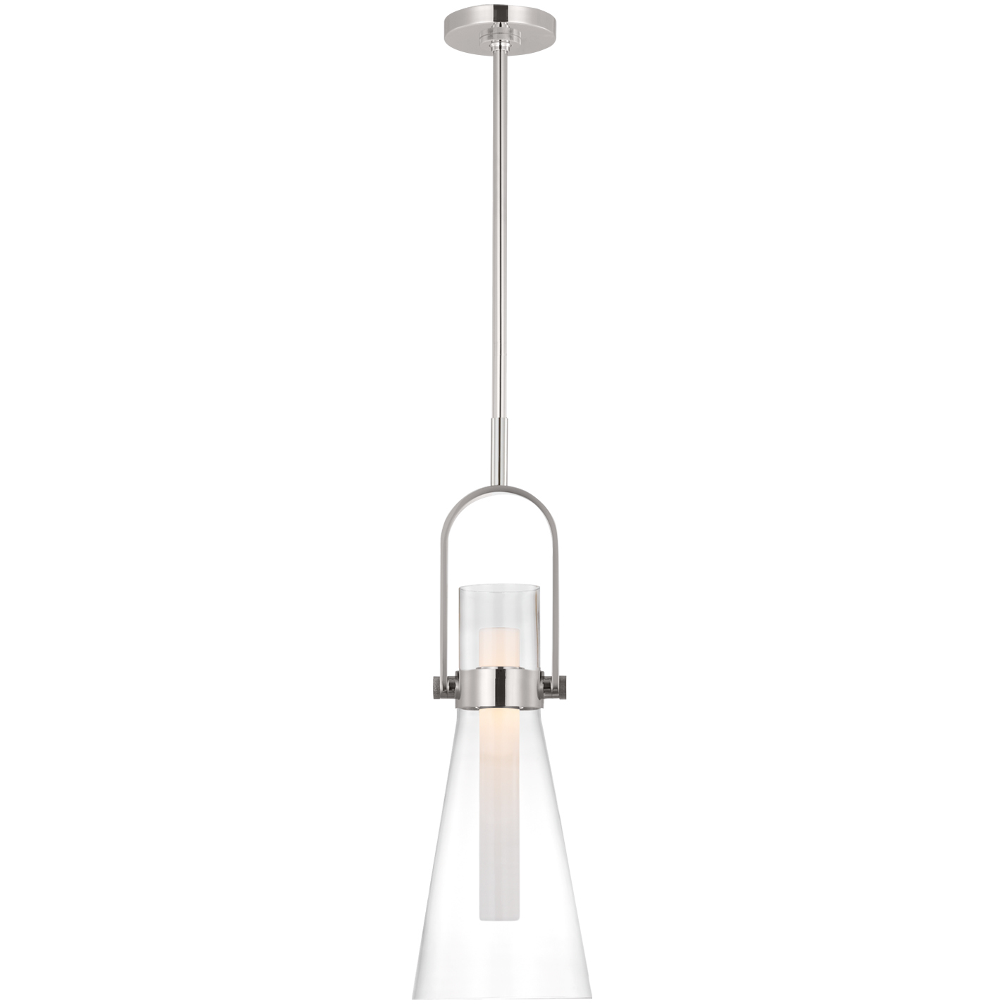 Ian K. Fowler Larkin LED 9.25 inch Polished Nickel Conical Pendant Ceiling Light