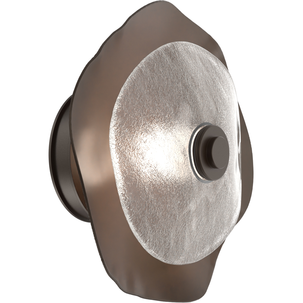 Cumulus LED 12 inch Flat Bronze with Clear Granite Glass Disc Surface Mount Light Ceiling Light, Small