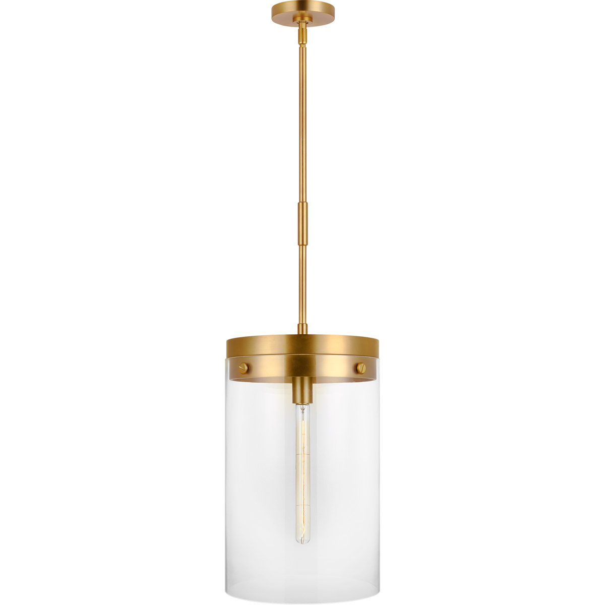 C&M by Chapman & Myers Garrett 1 Light 12.38 inch Burnished Brass Pendant Ceiling Light