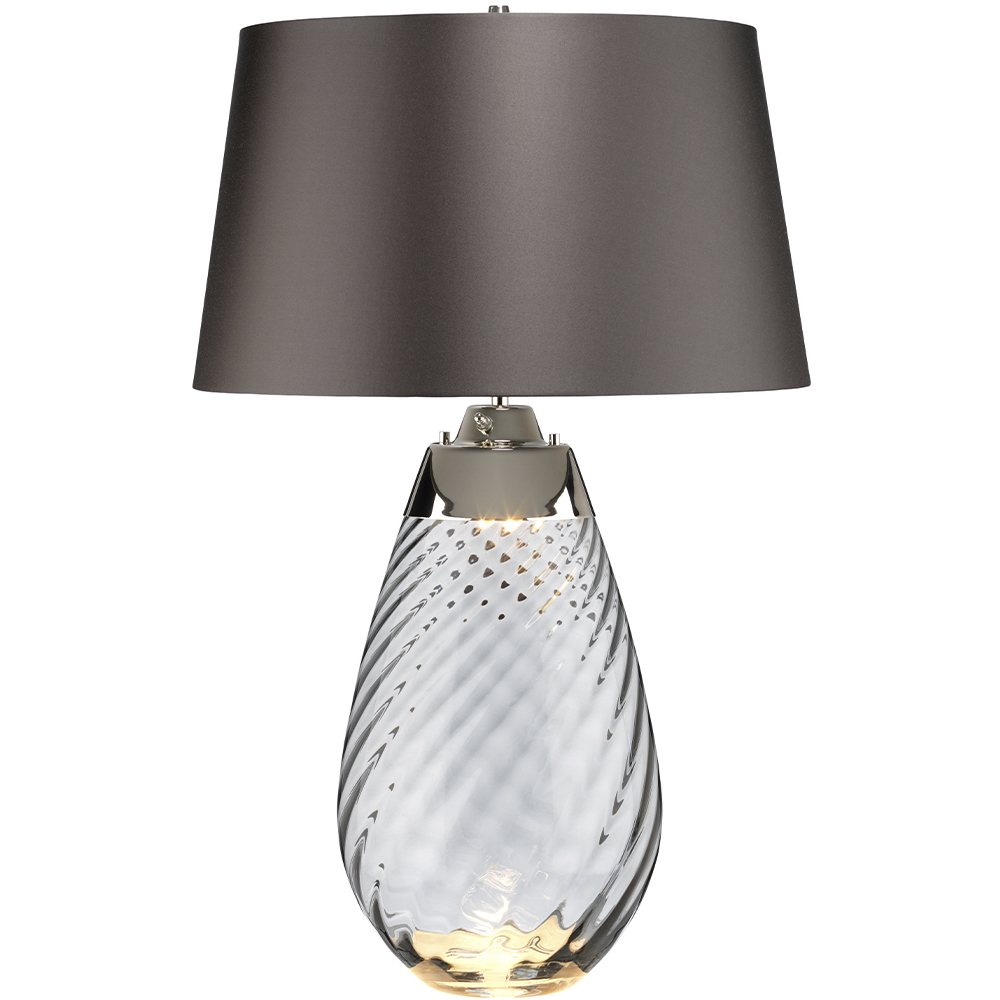 Lena 29 inch Smoke Glass Table Lamp Portable Light, Large