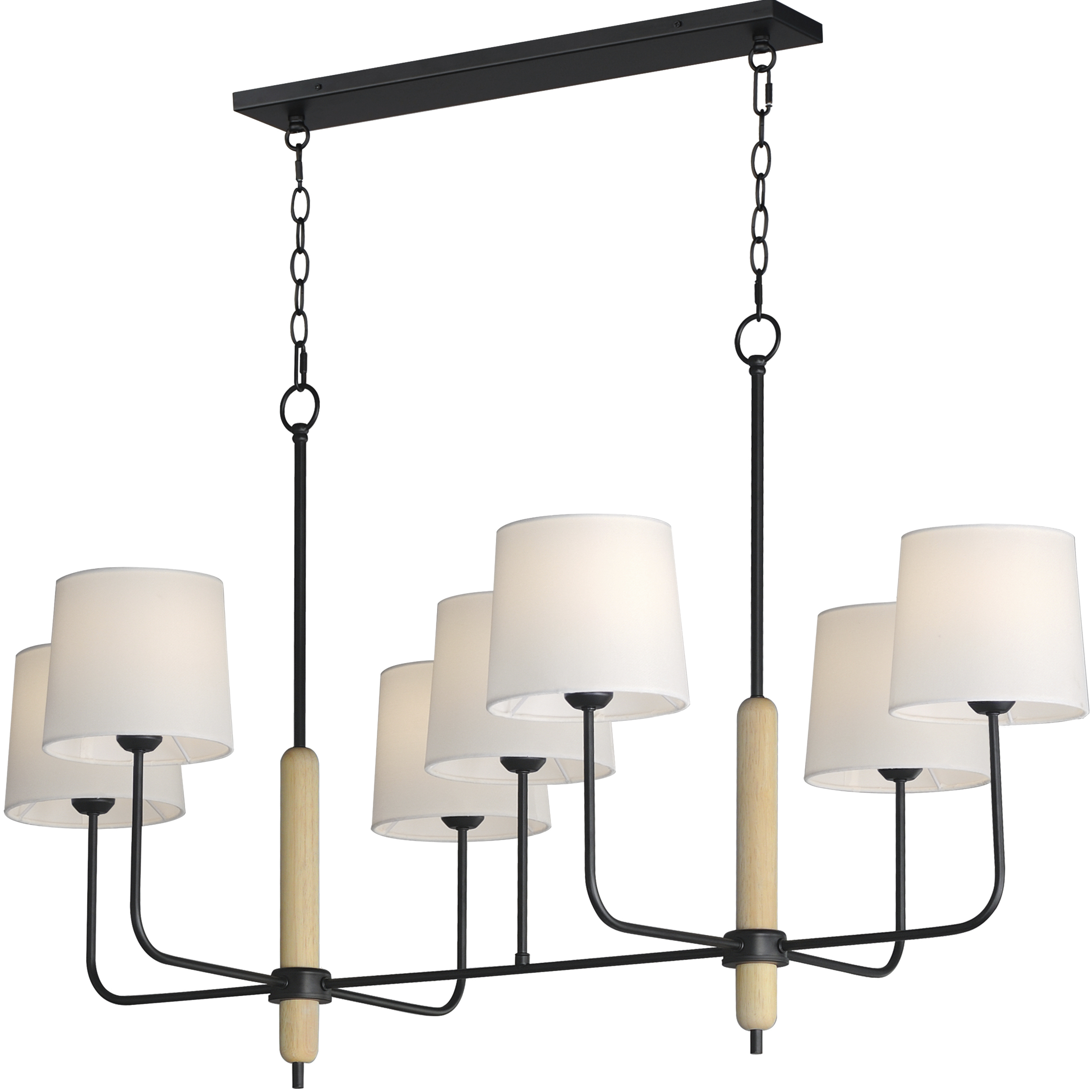 Bozeman 7 Light 48.5 inch Natural Wood Linear Pendant Ceiling Light