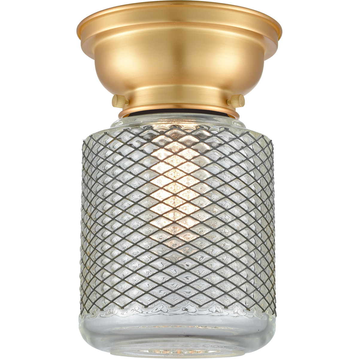 Aditi Stanton 1 Light 6 inch Satin Gold Flush Mount Ceiling Light, Aditi