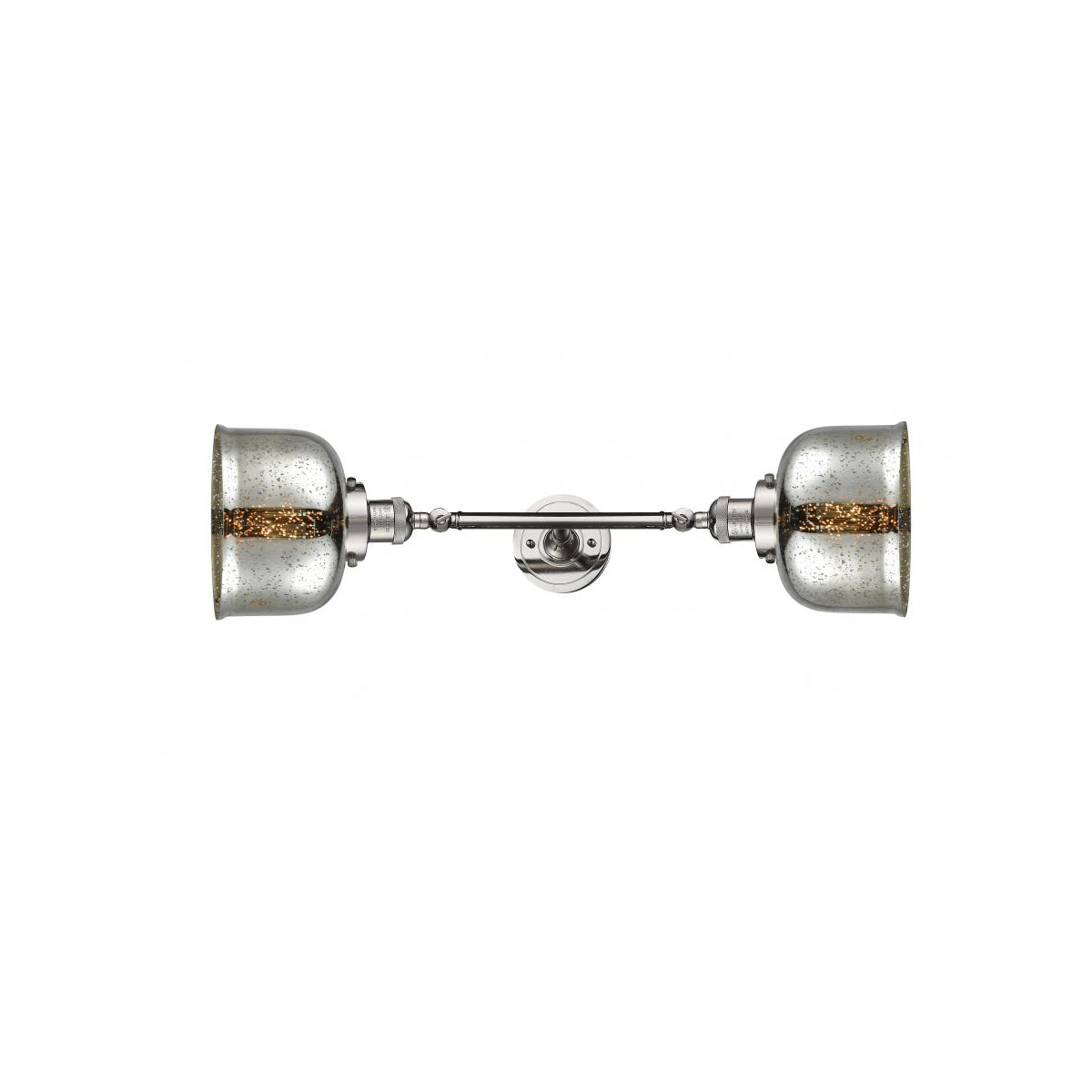 Franklin Restoration Large Bell LED 8 inch Polished Nickel Bath Vanity Light Wall Light in Silver Plated Mercury Glass, Franklin Restoration