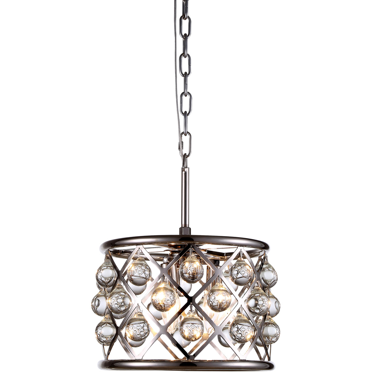 Madison 3 Light 12 inch Polished Nickel Pendant Ceiling Light, Urban Classic