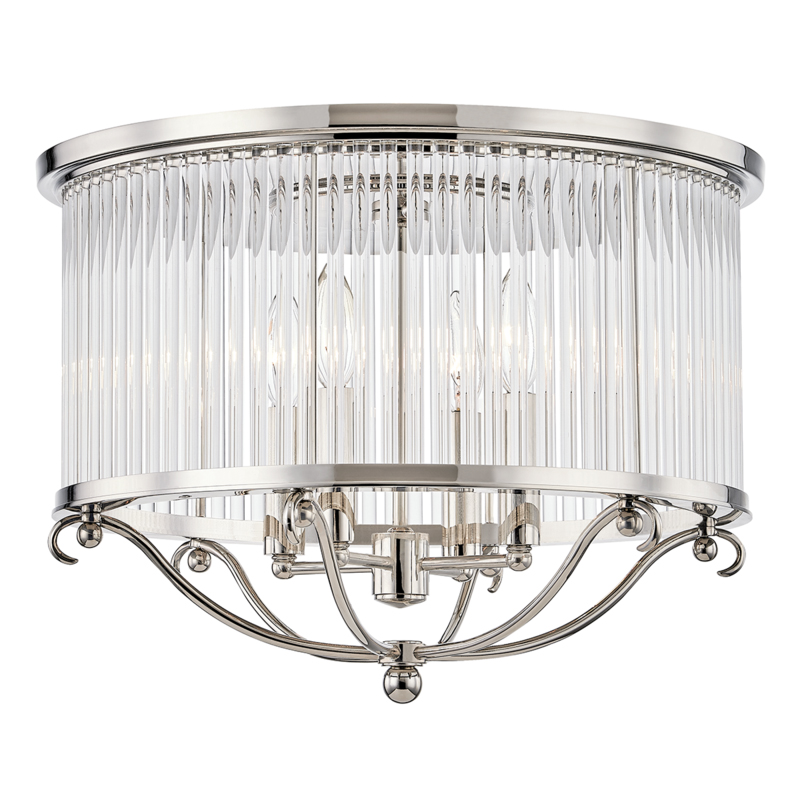 Glass No.1 4 Light 19 inch Polished Nickel Semi Flush Ceiling Light