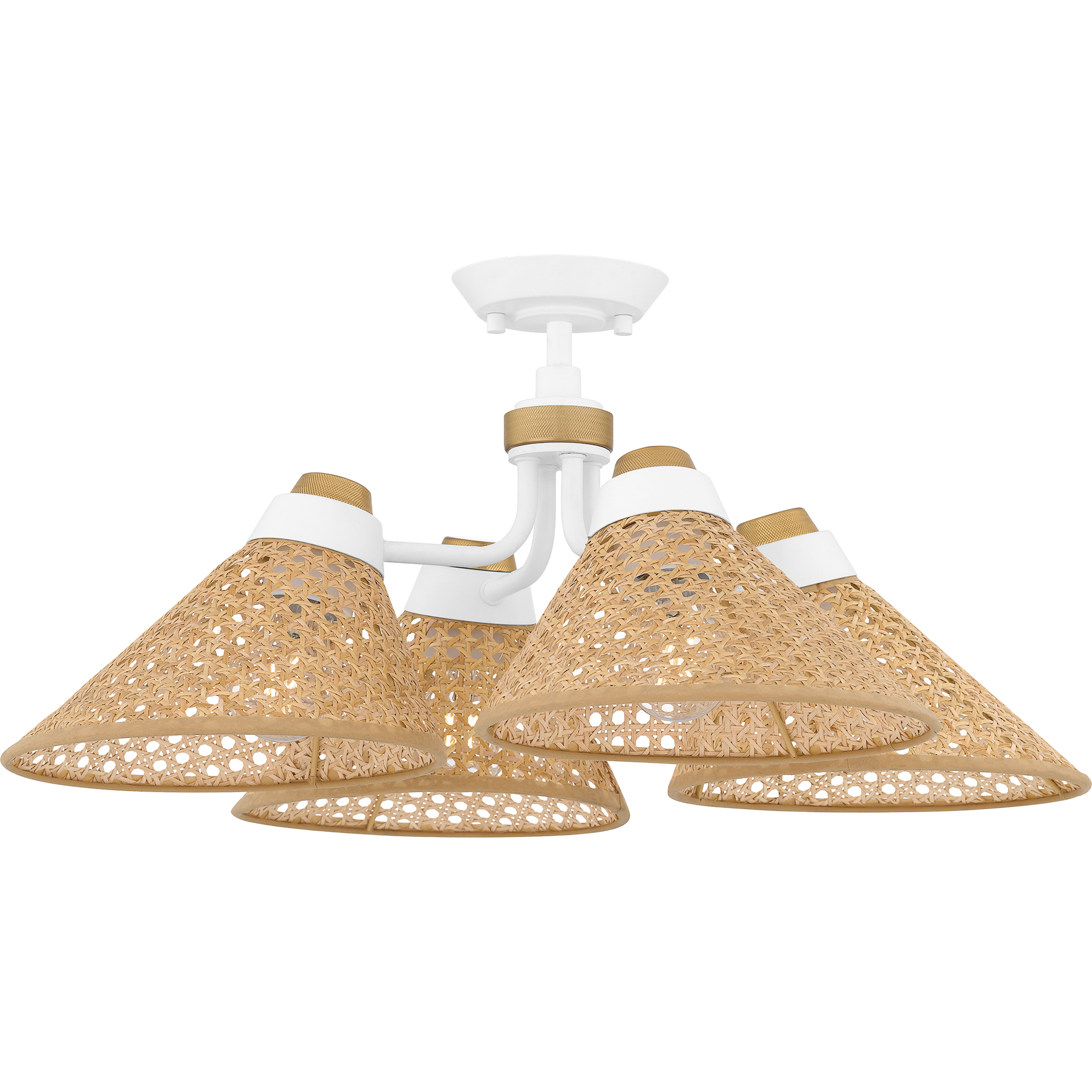 Graft 4 Light 24 inch Matte White Semi-Flush Mount Ceiling Light, Extra Large