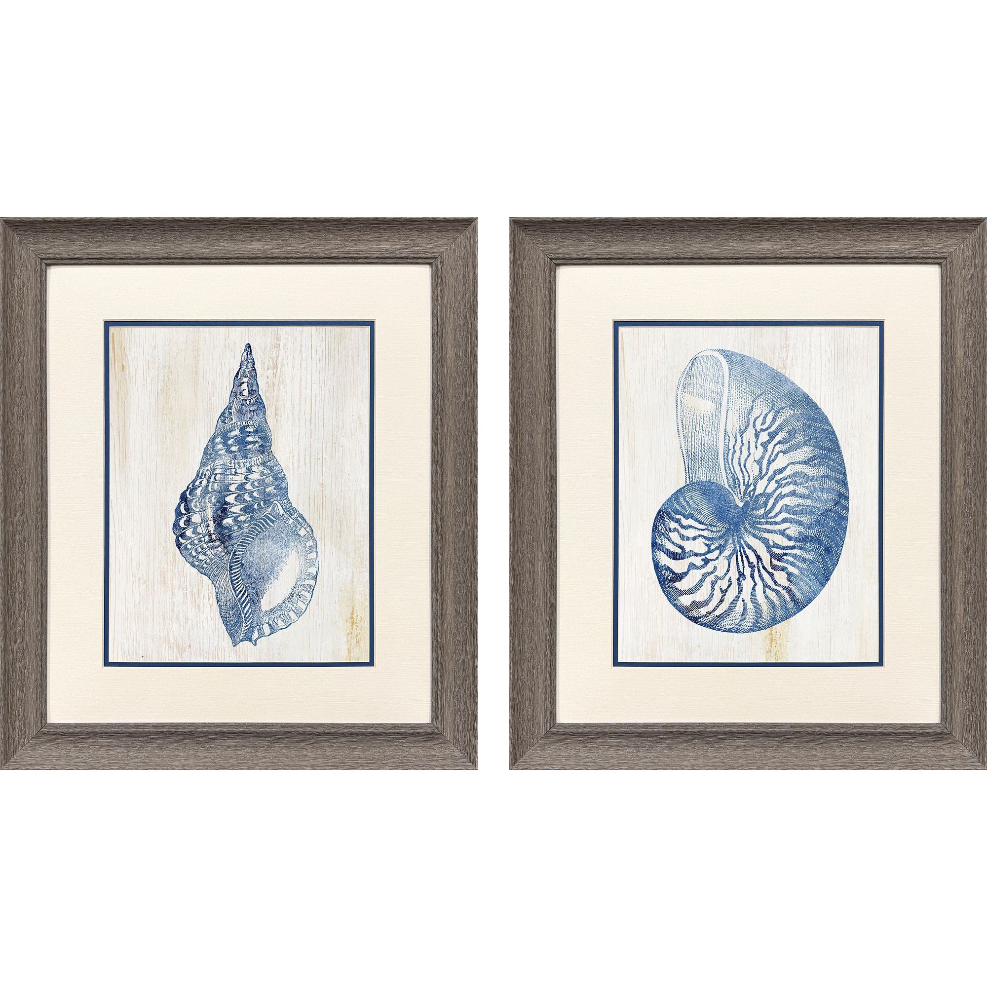 Ocean Echoes Blue and Brown Framed Art, Propac