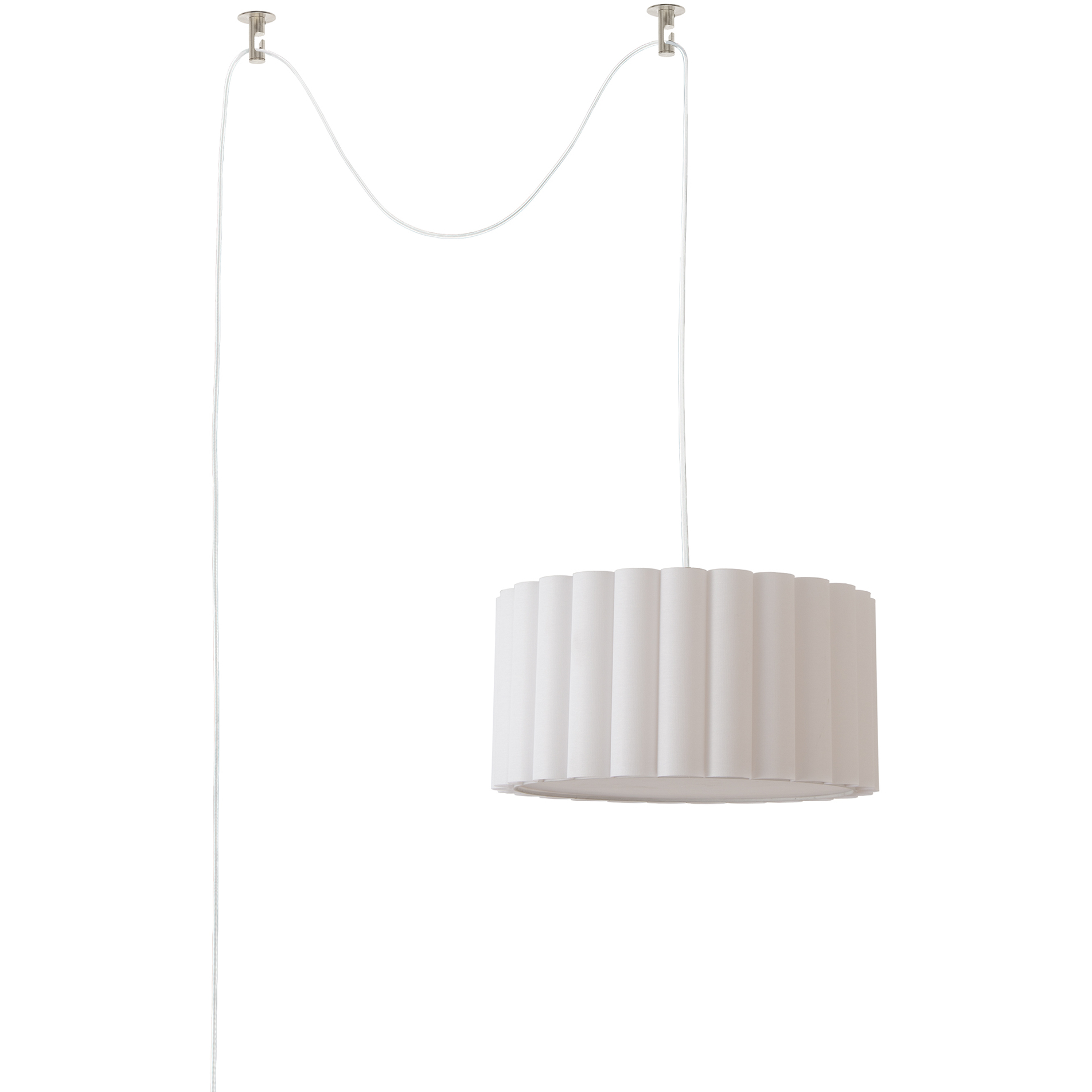 Scallop 1 Light 16 inch Satin Nickel Pendant Swag Kit Ceiling Light