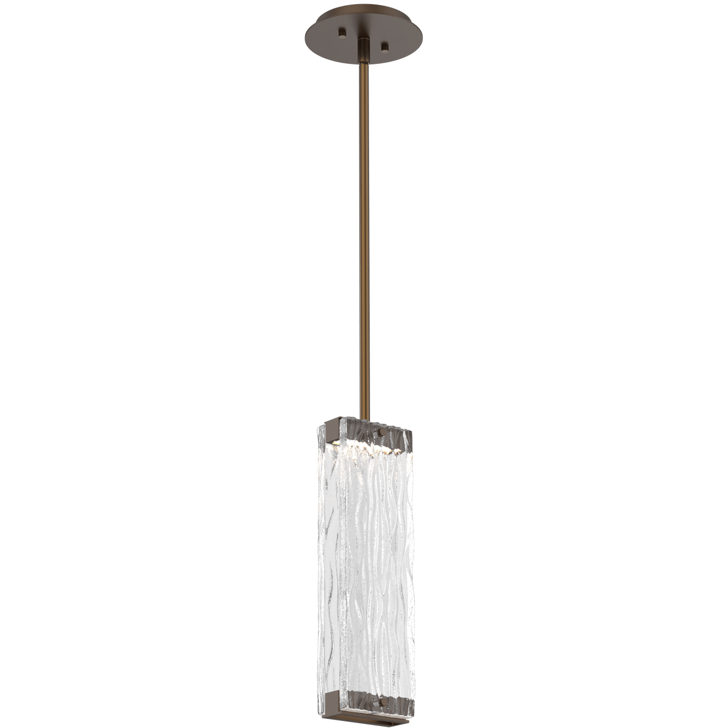Tabulo LED Flat Bronze Pendant Ceiling Light in 2700K LED, Tidal Cast