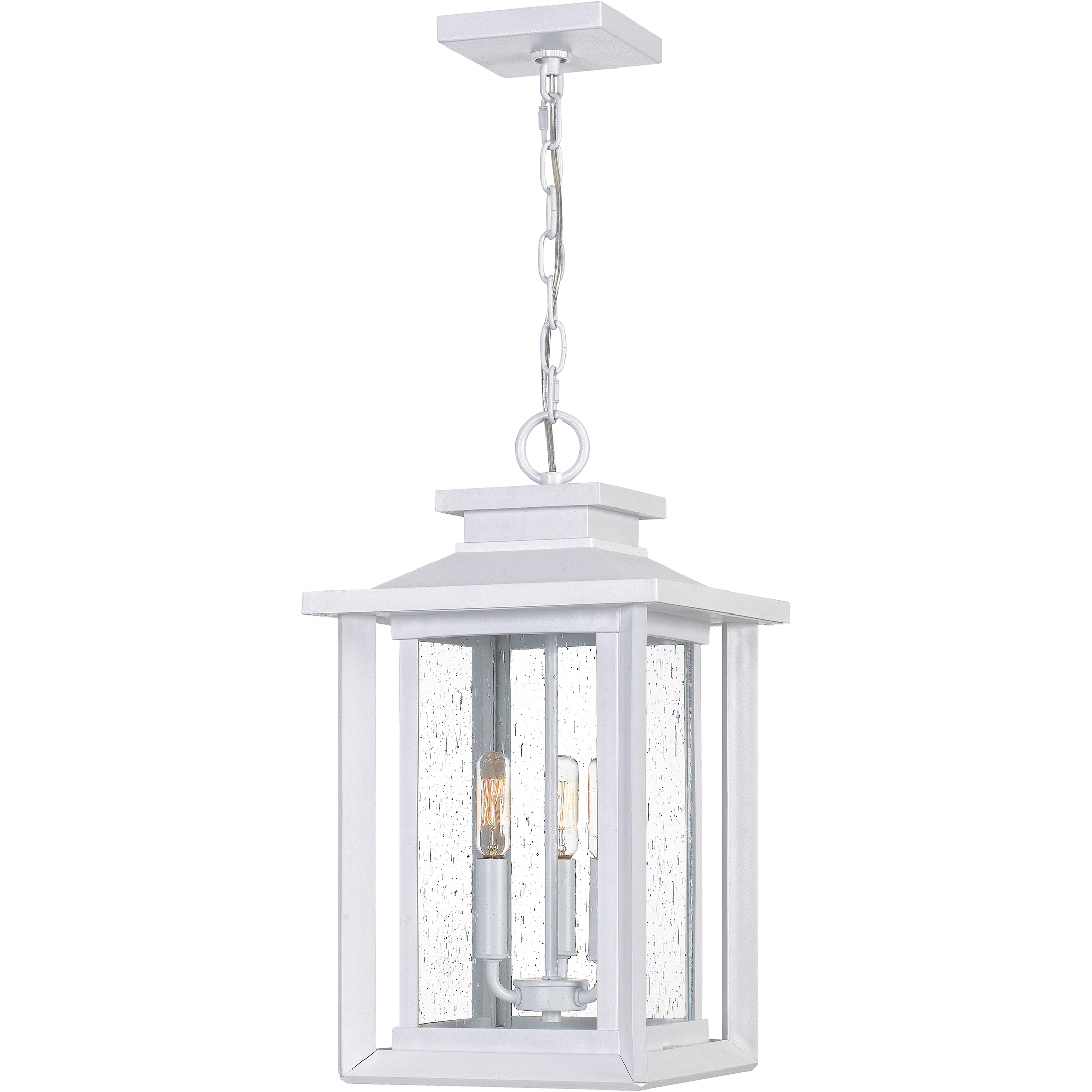 Wakefield 3 Light 10.75 inch White Lustre Outdoor Hanging Lantern