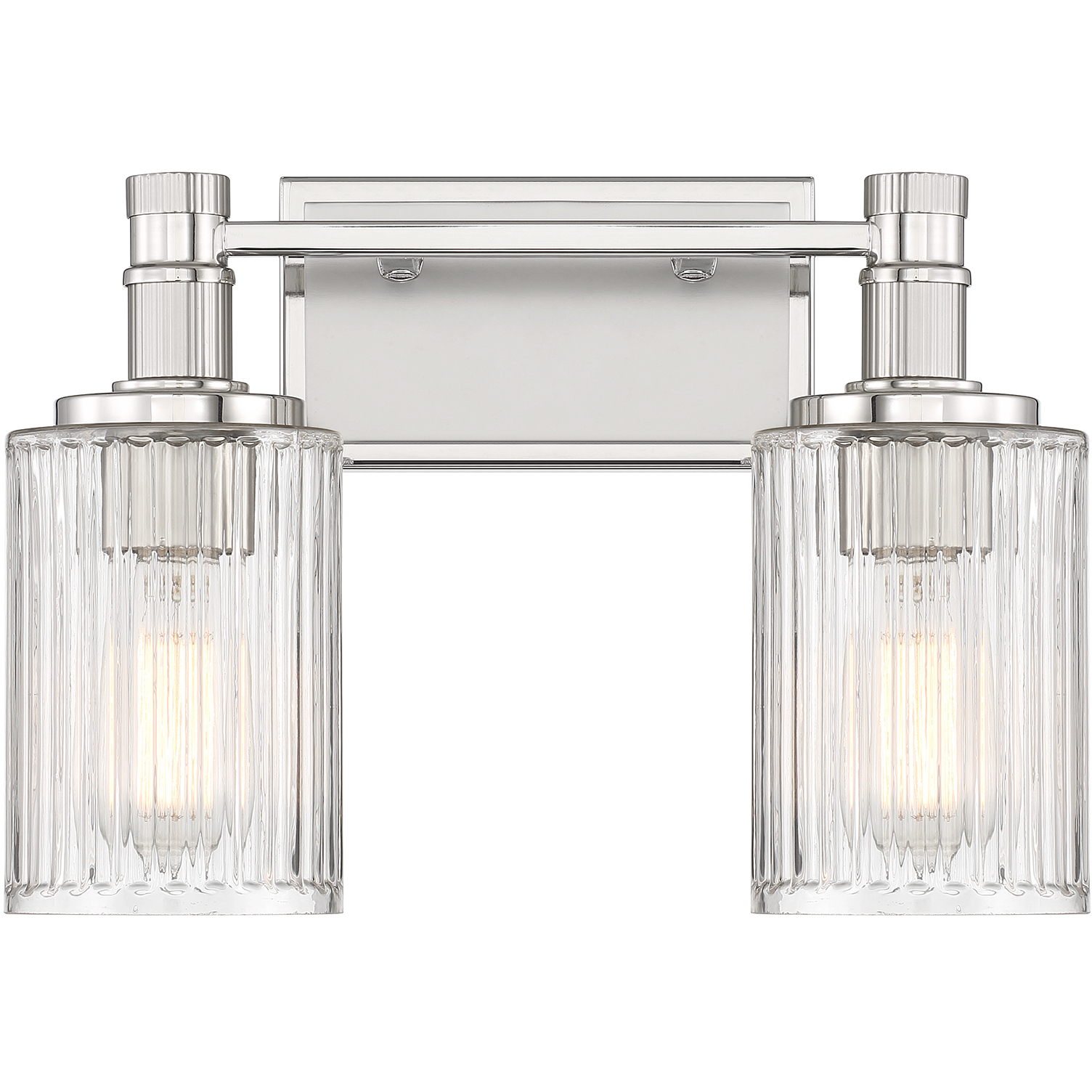 Concord 2 Light 15 inch Silver and Polished Nickel Bathroom Vanity Light Wall Light