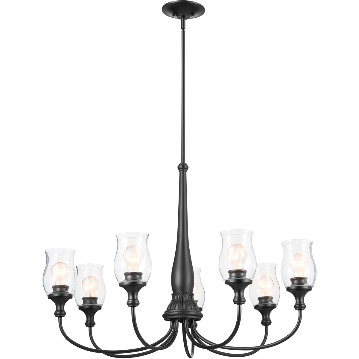Homestead Melis 7 Light 35.75 inch Black Chandelier Ceiling Light
