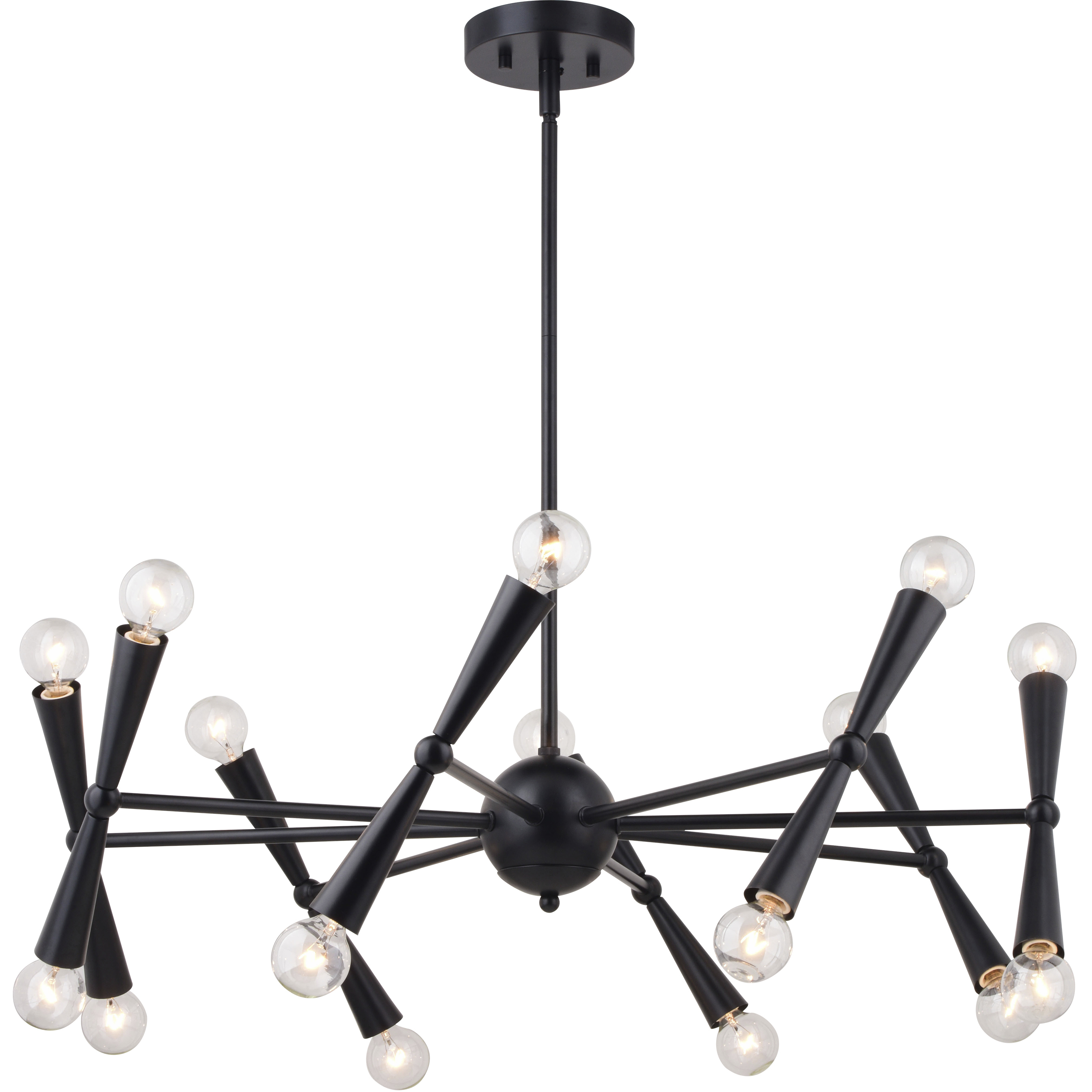 Drake LED 29 inch Matte Black Chandelier Ceiling Light