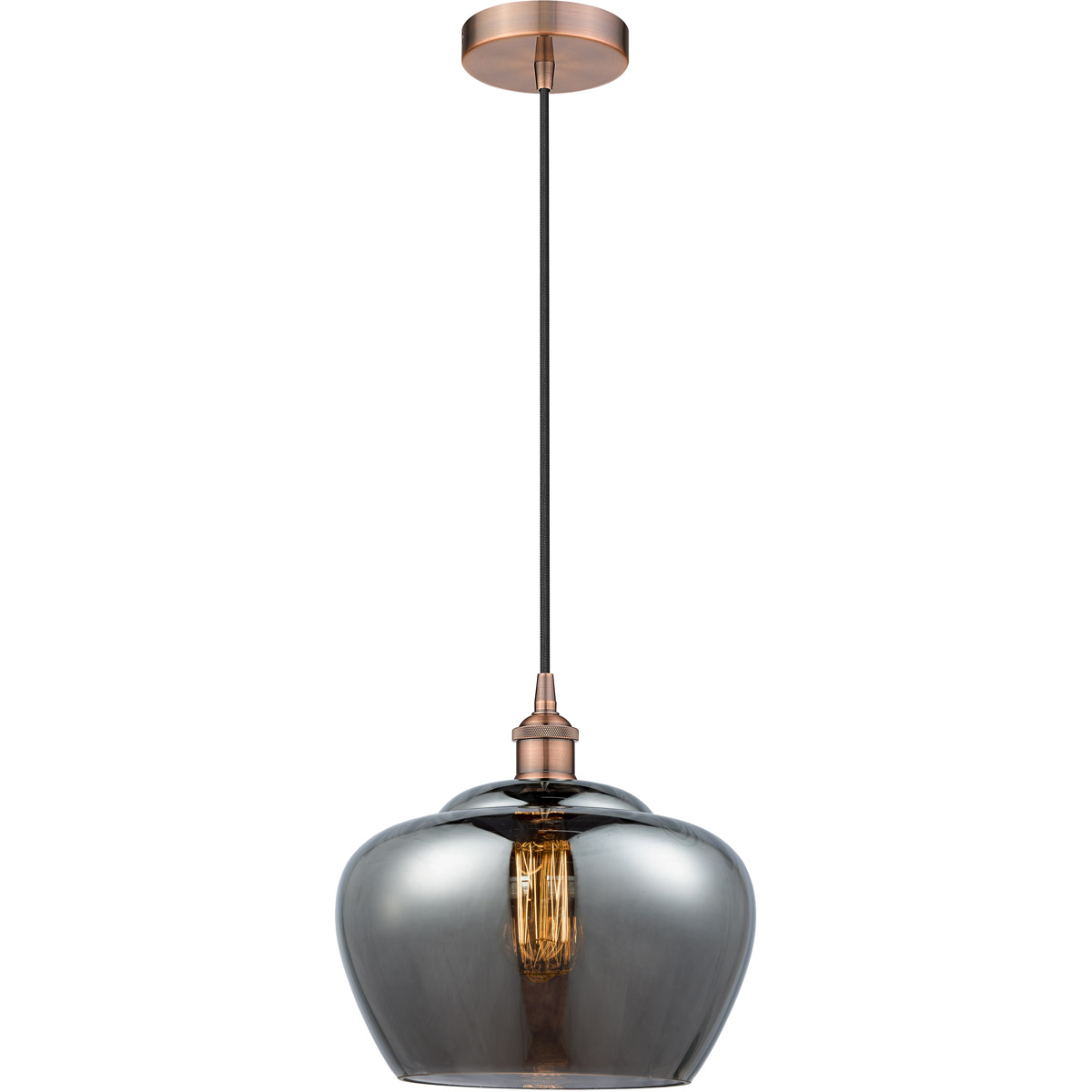 Edison Fenton 1 Light 11 inch Antique Copper Mini Pendant Ceiling Light