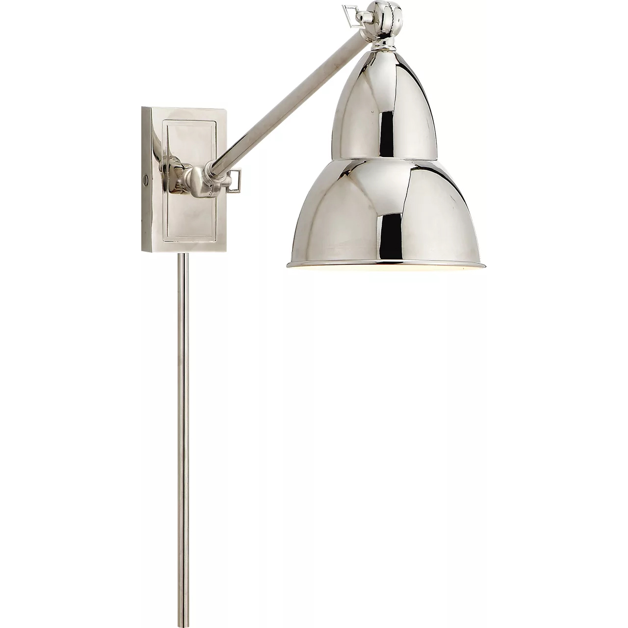 French Library2 20 inch 15 watt Polished Nickel Single Arm Wall Lamp Wall Light