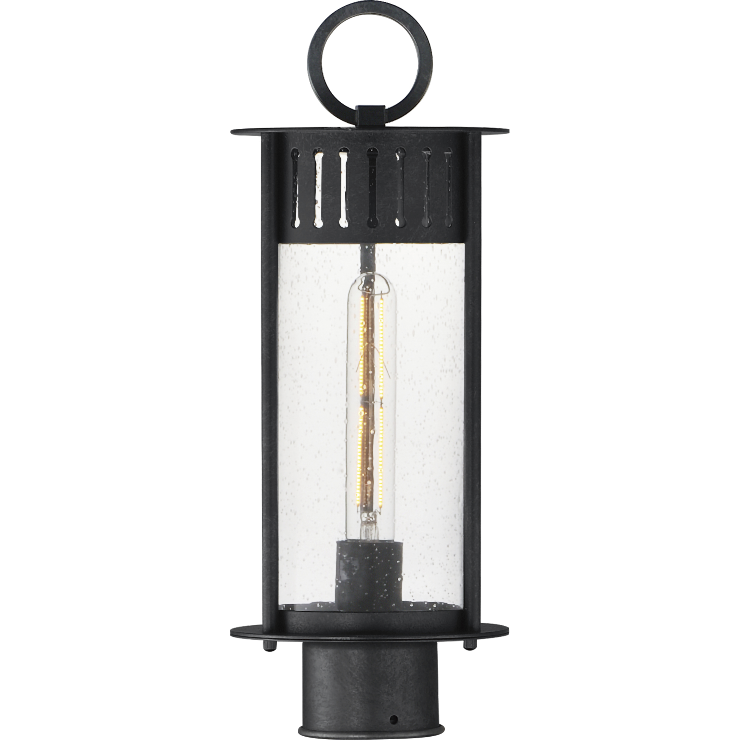 Windsor 1 Light 17 inch Black Patina Outdoor Post Lantern