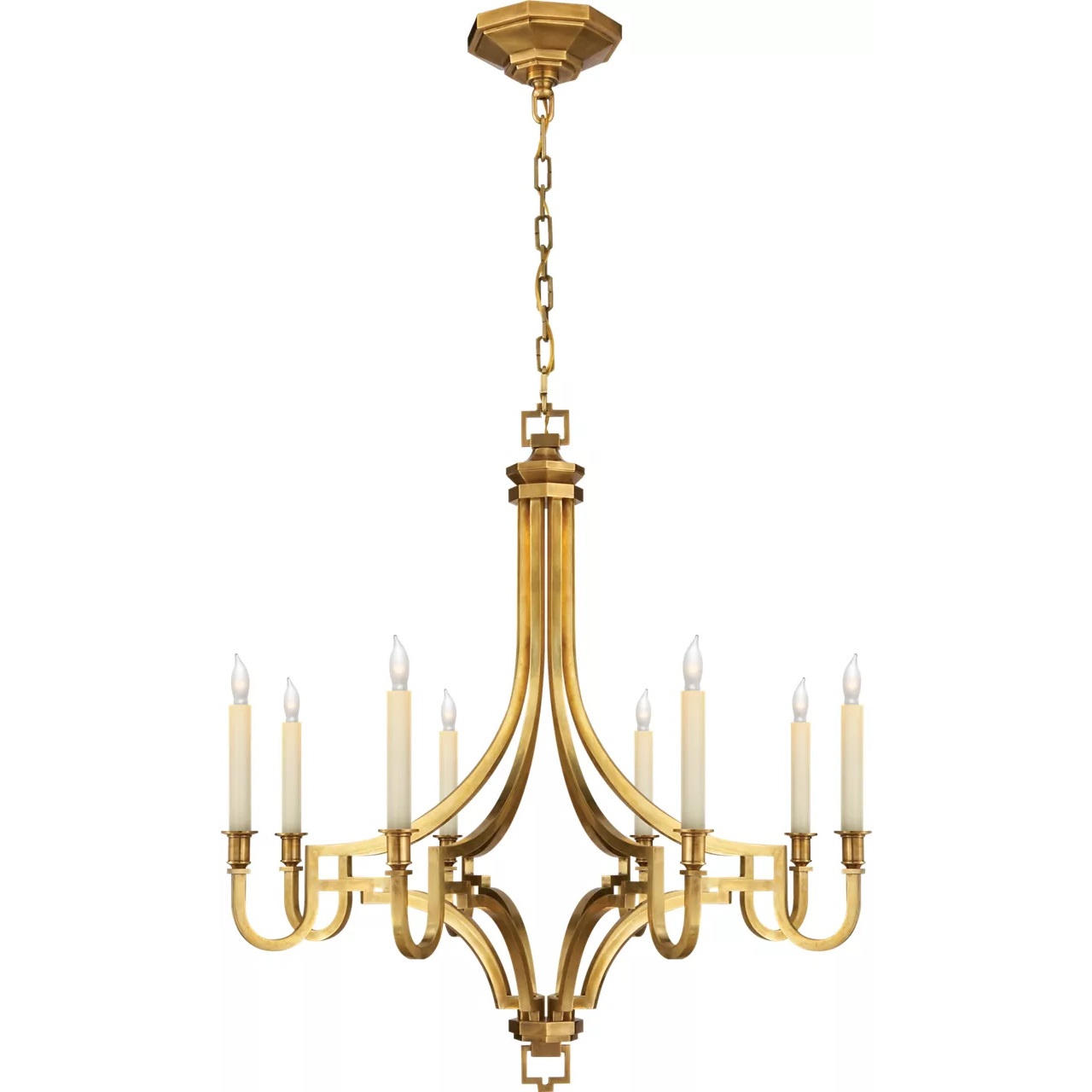 Chapman & Myers Mykonos 8 Light 27.5 inch Antique-Burnished Brass Chandelier Ceiling Light, Medium