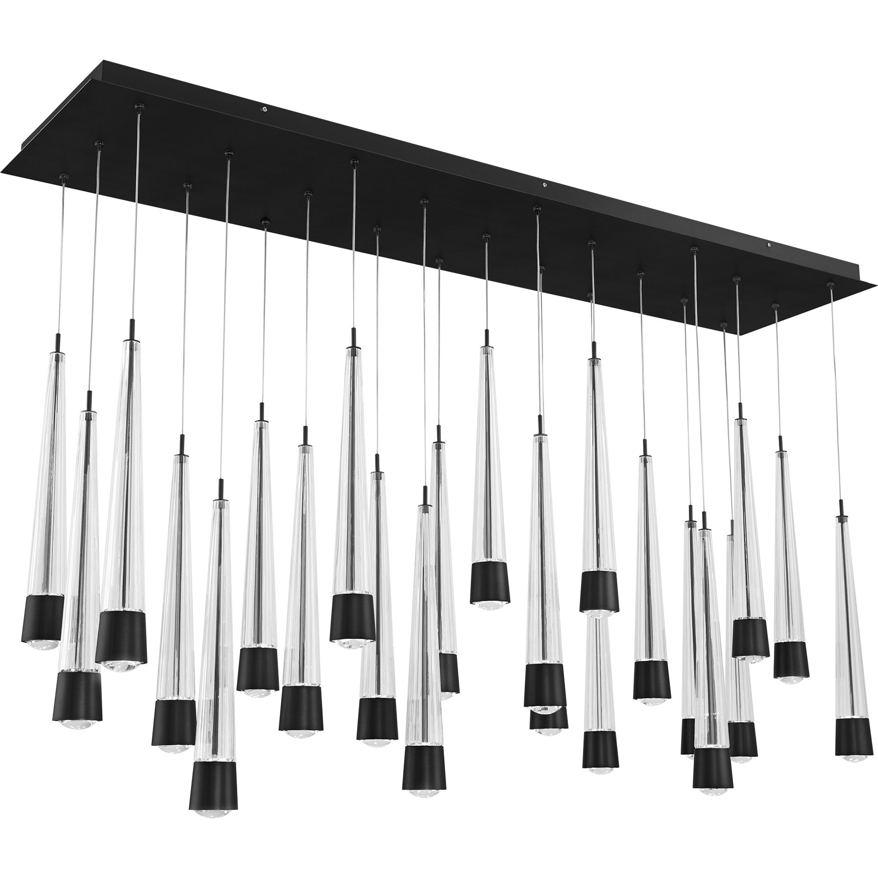 Quill LED 8.88 inch Black Multi-Light Pendant Ceiling Light, dweLED