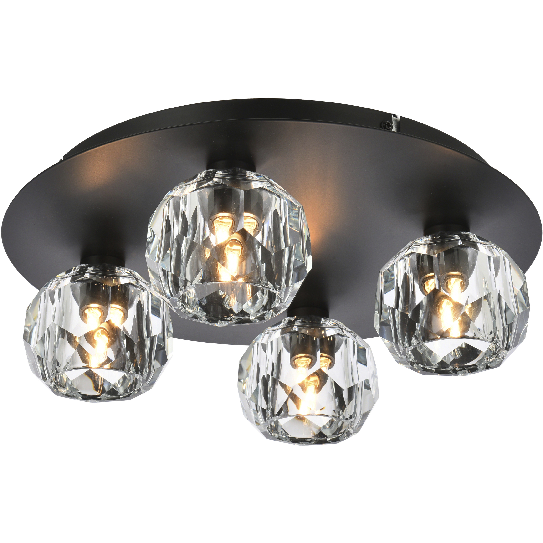 Graham 4 Light 14 inch Black Flush Mount Ceiling Light