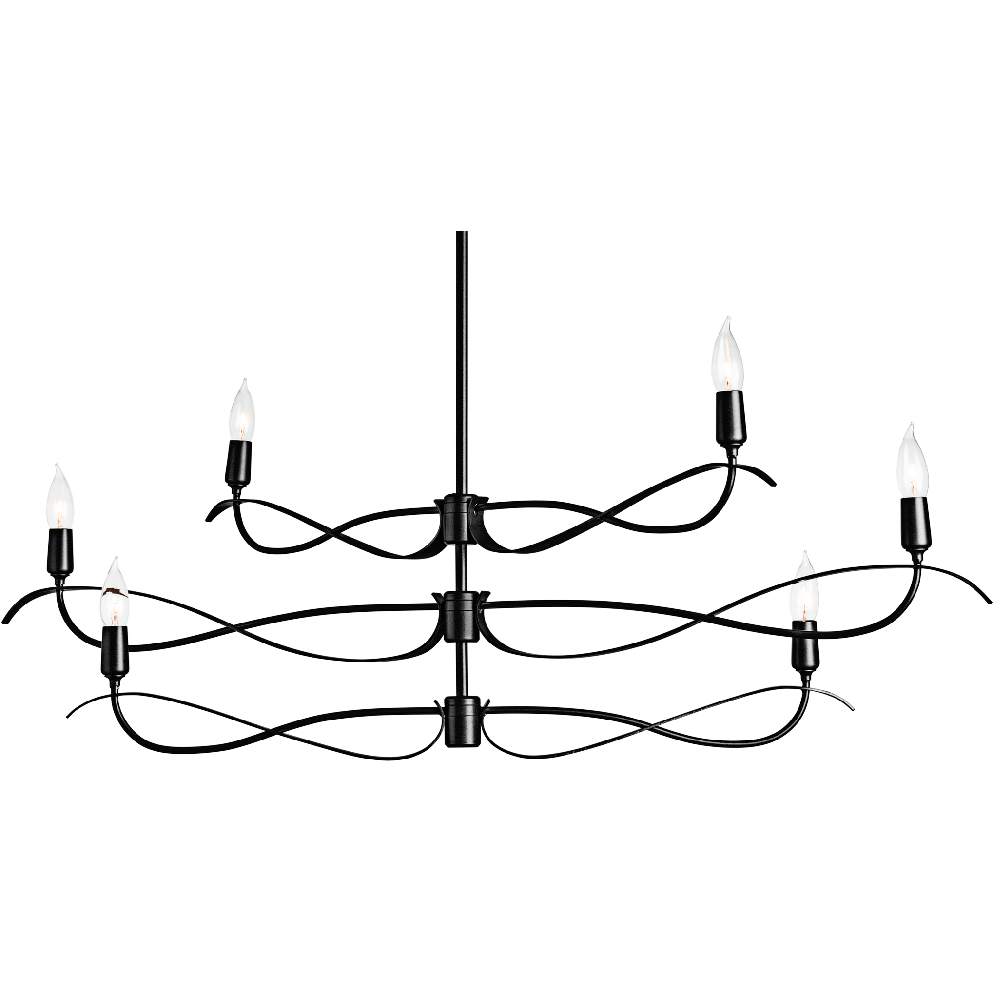 Willow 6 Light 43.5 inch Black Chandelier Ceiling Light, Small - Open Box