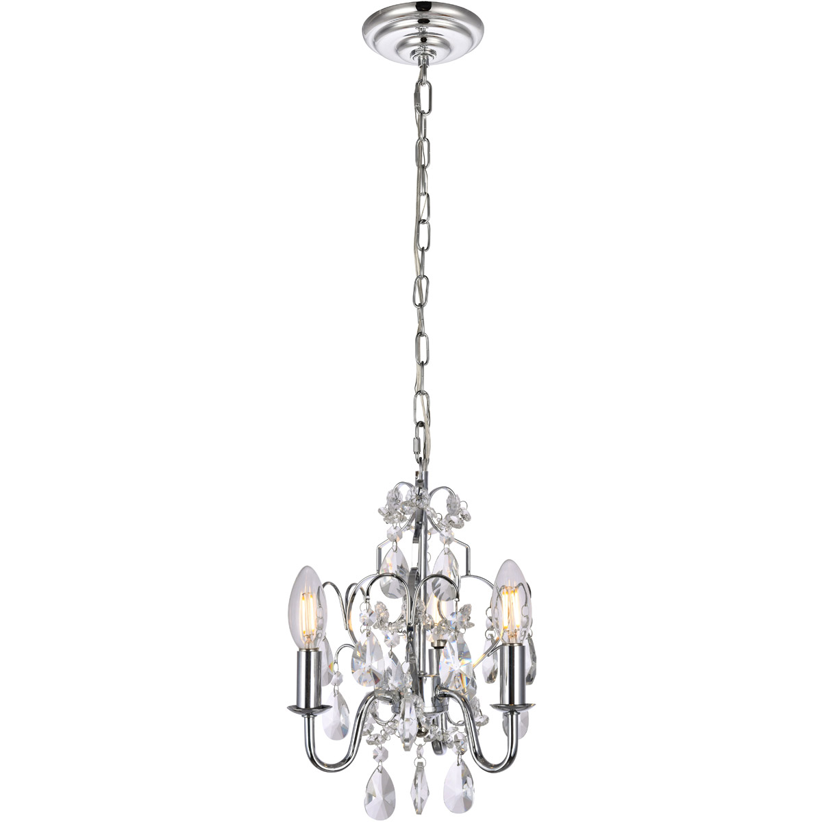 Kaede 3 Light 9.5 inch Chrome Pendant Ceiling Light