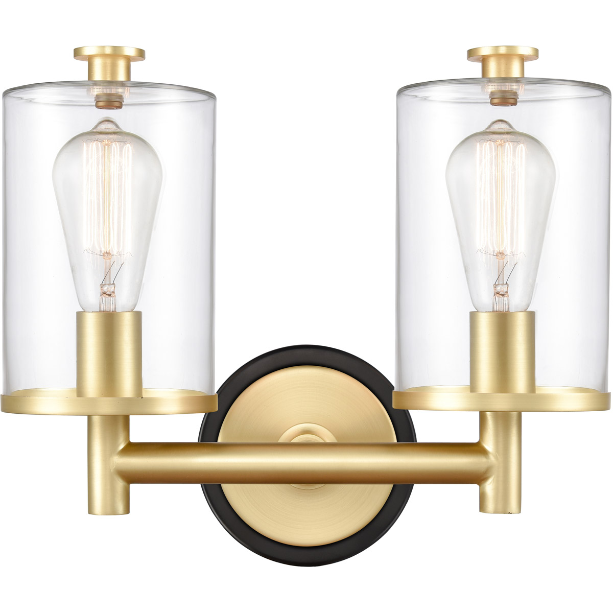 Marlowe 2 Light 13.63 inch Black Satin Brass Bath Vanity Light Wall Light